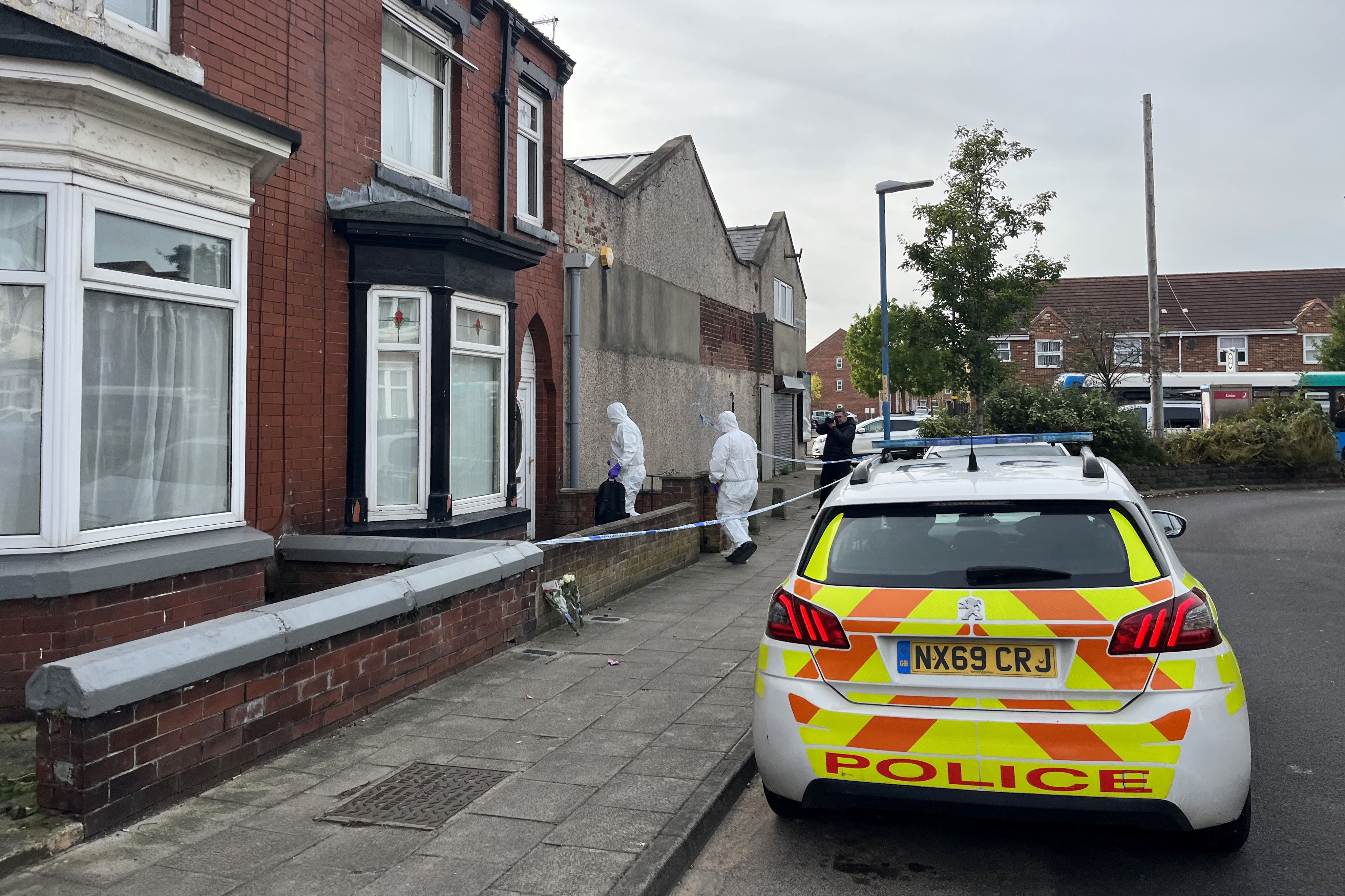 A property has been cordoned off in Wharton Terrace, Hartlepool (Tom Wilkinson/PA)