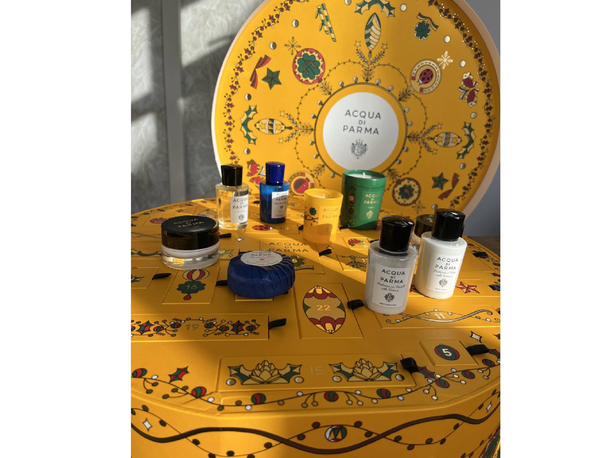 A selection of the minis inside the Acqua di Parma advent calendar