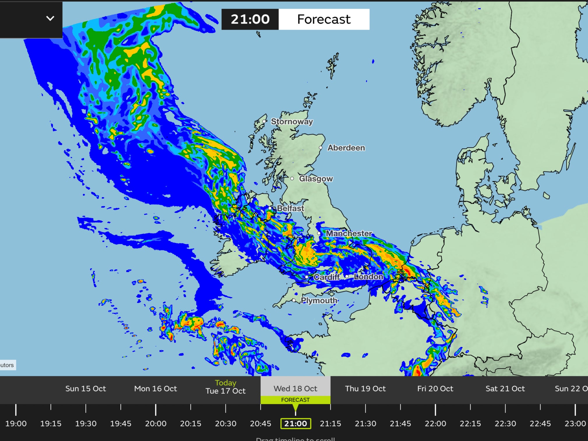 At 9pm, a second yellow weather warning will be triggered covering large parts of England and Scotland.