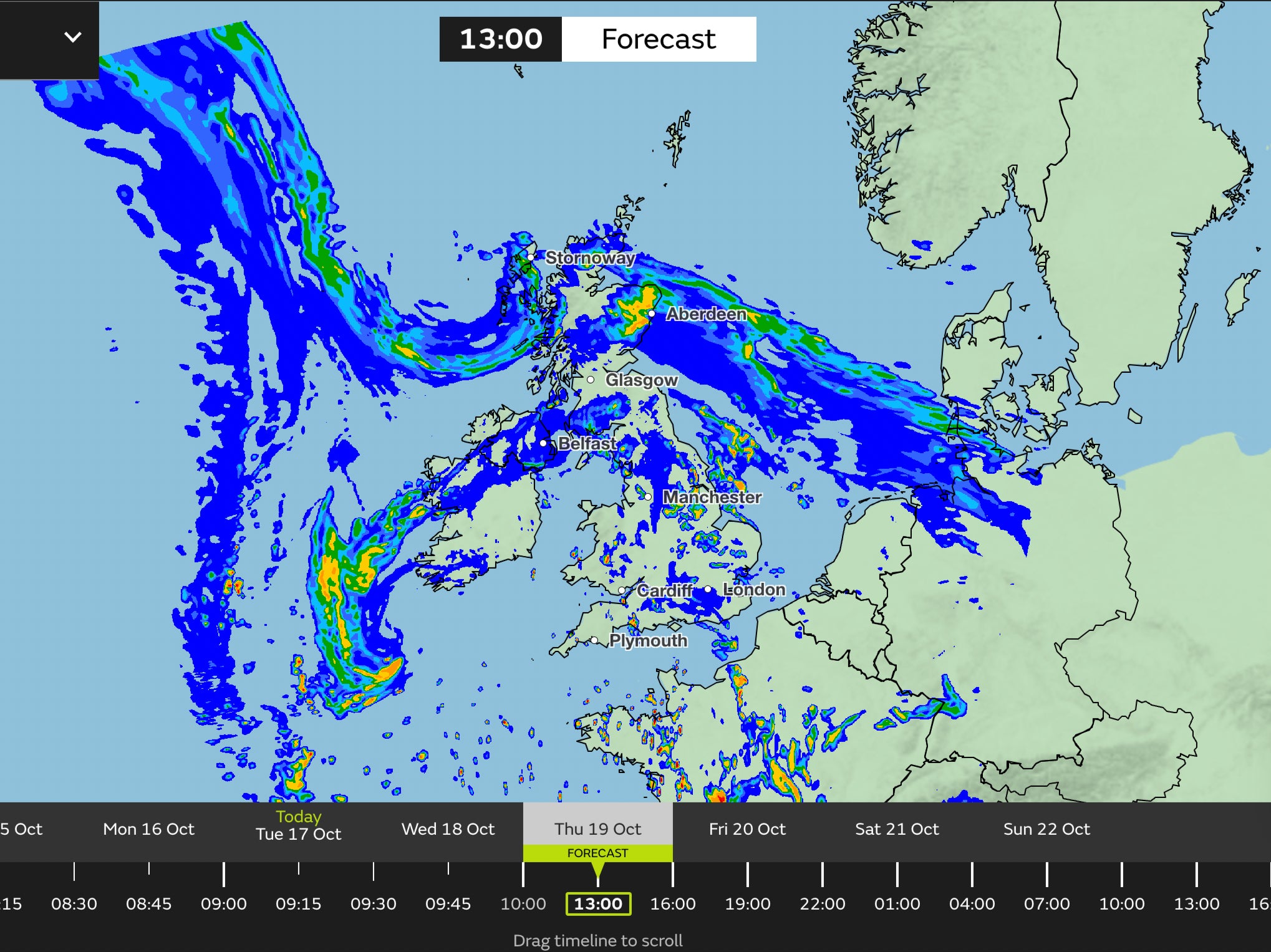 On Thursday, five yellow weather warnings will be in place, including one in central and eastern Scotland causing a possible “danger to life”.