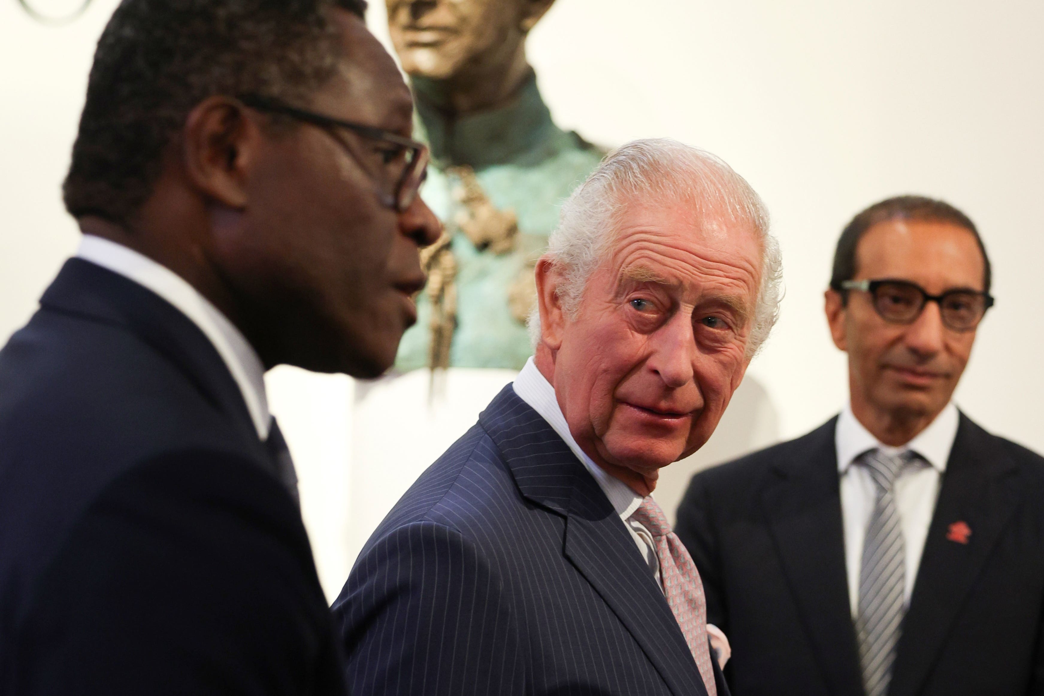 King Charles attends a reception and discussion to learn about opportunities for young people and the role of entrepreneurship in Africa at Garrison Chapel in London