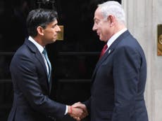 Rishi Sunak to visit Israel for talks with Netanyahu in Middle East diplomacy push