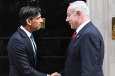 Rishi Sunak to visit Israel for talks with Netanyahu in Middle East diplomacy push