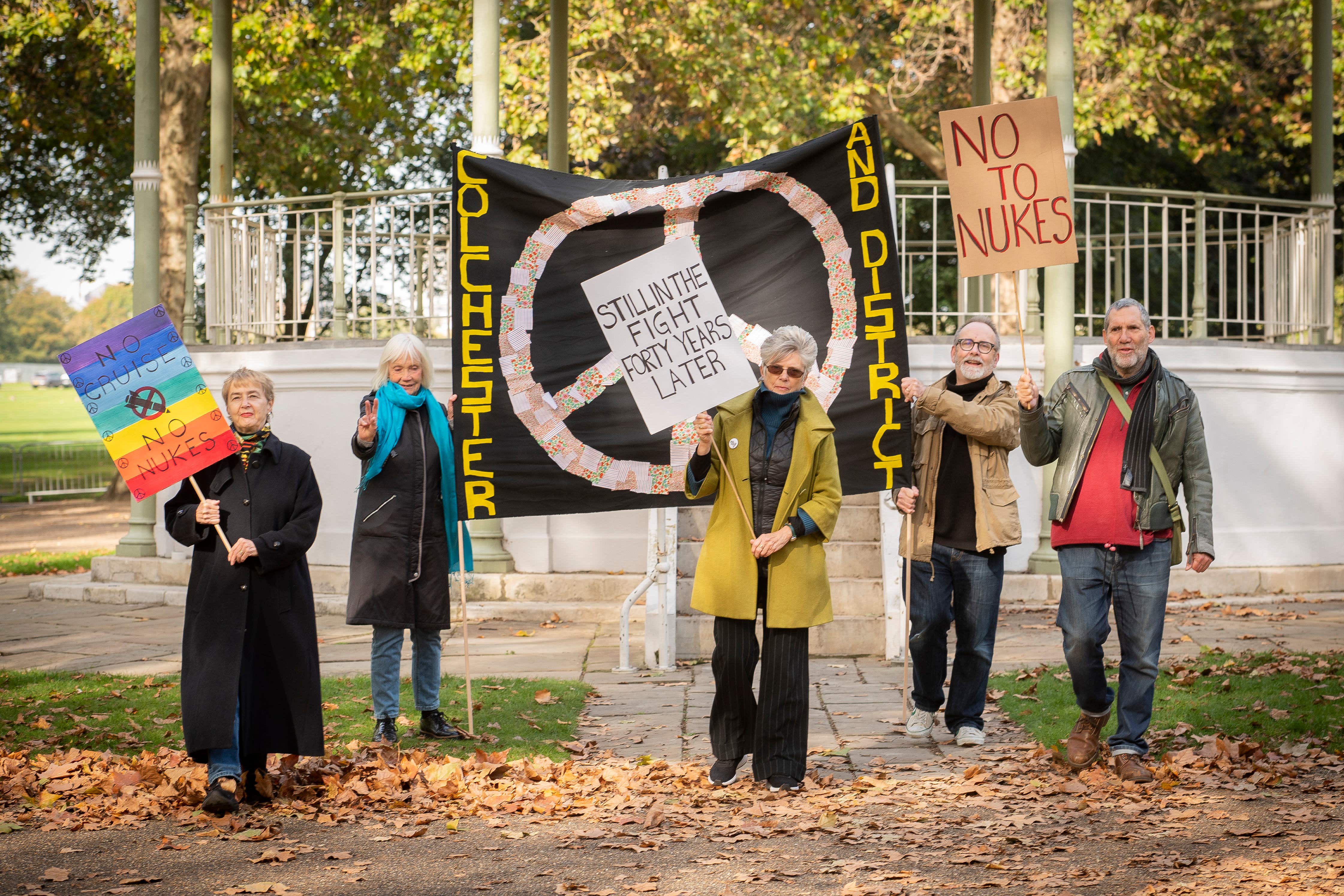 Oxfam reunites a group of the protesters on eve of the 40th anniversary of the 1983 march for peace in London’s Hyde Park to launch its Stay In The Fight campaign (Oxfam/PA)