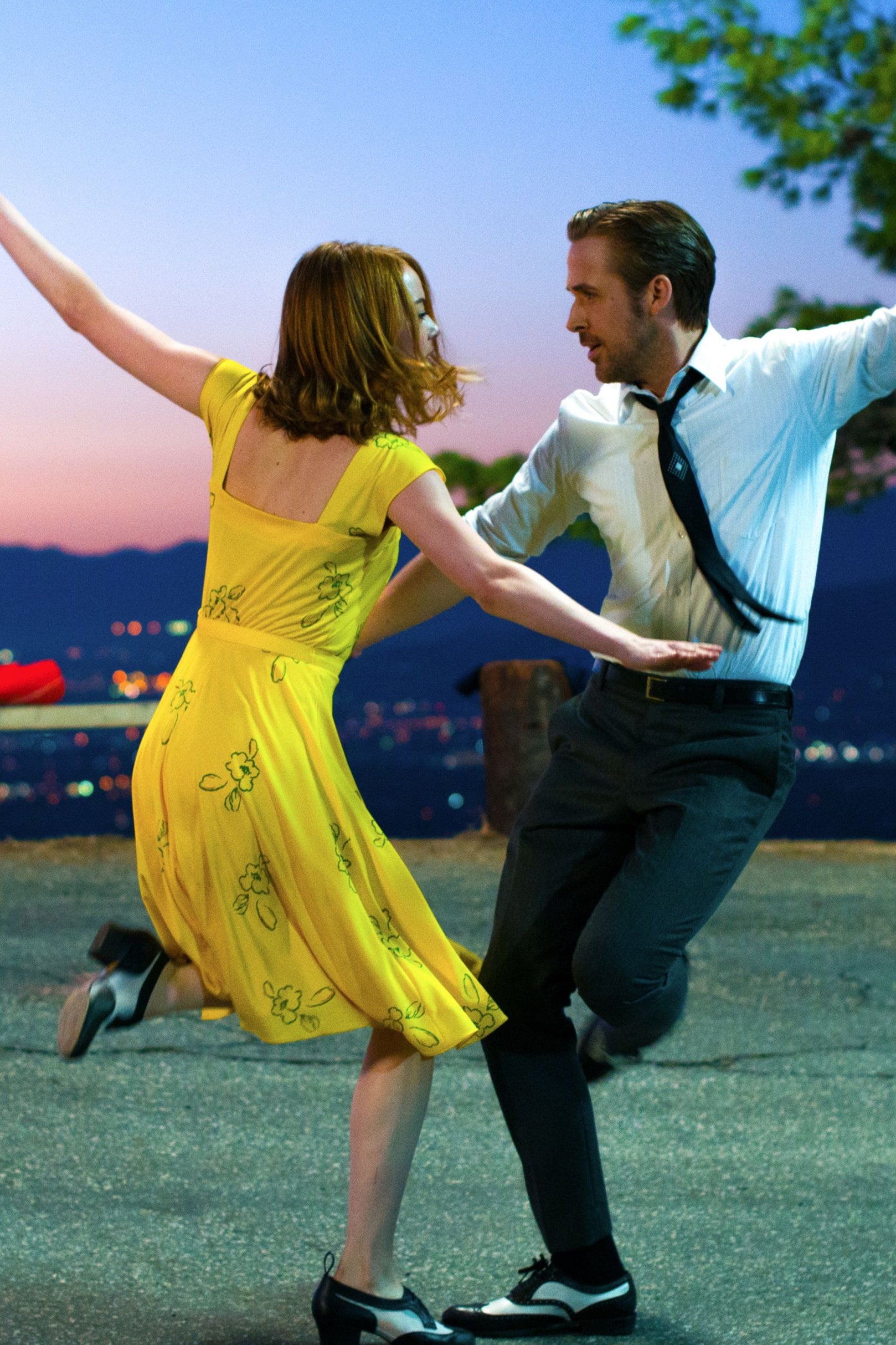 All singing, all dancing: Stone in her Oscar-winning performance in ‘La La Land’, alongside Ryan Gosling