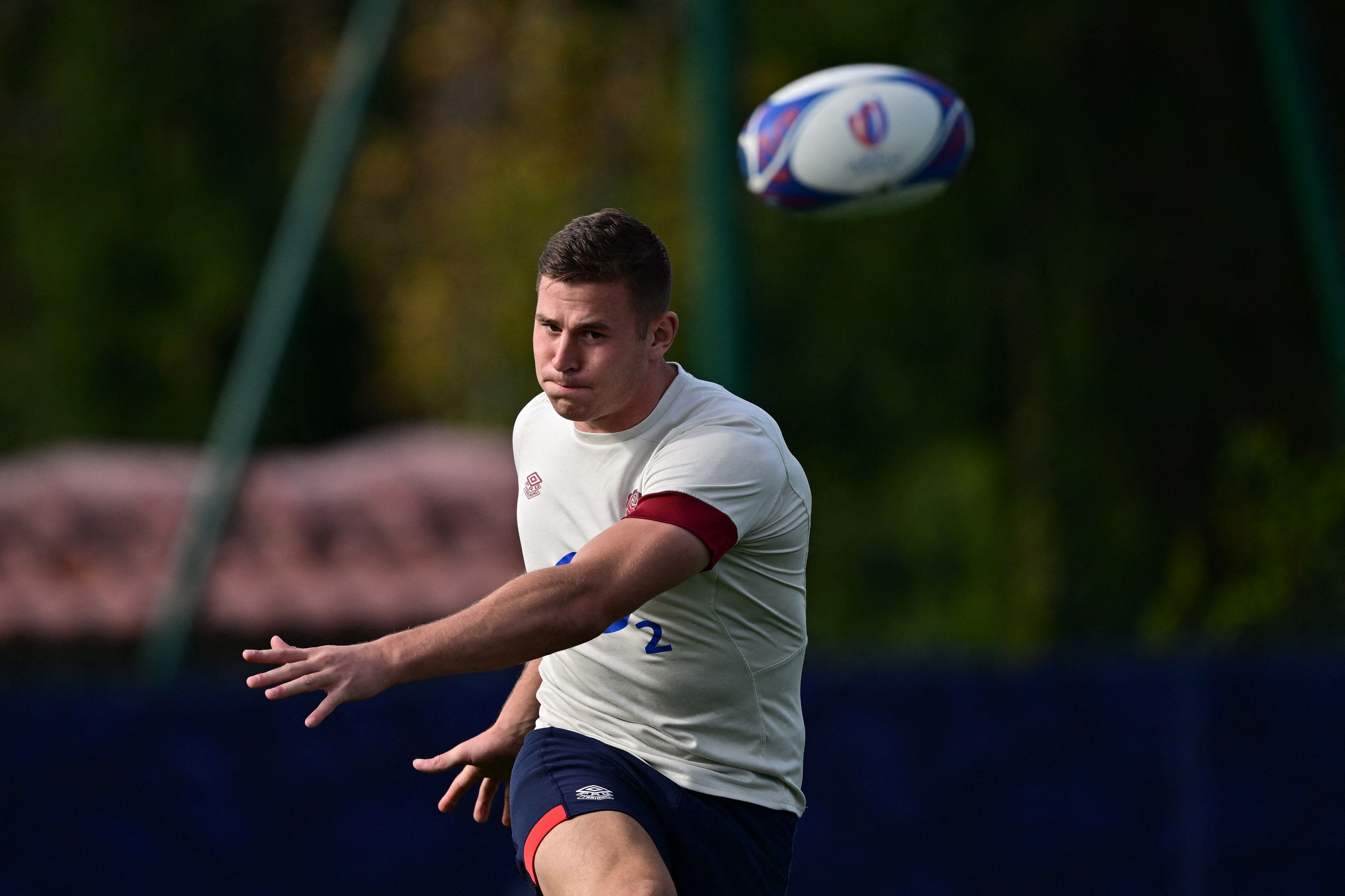 England's full-back Freddie Steward takes part in the captain's run training session