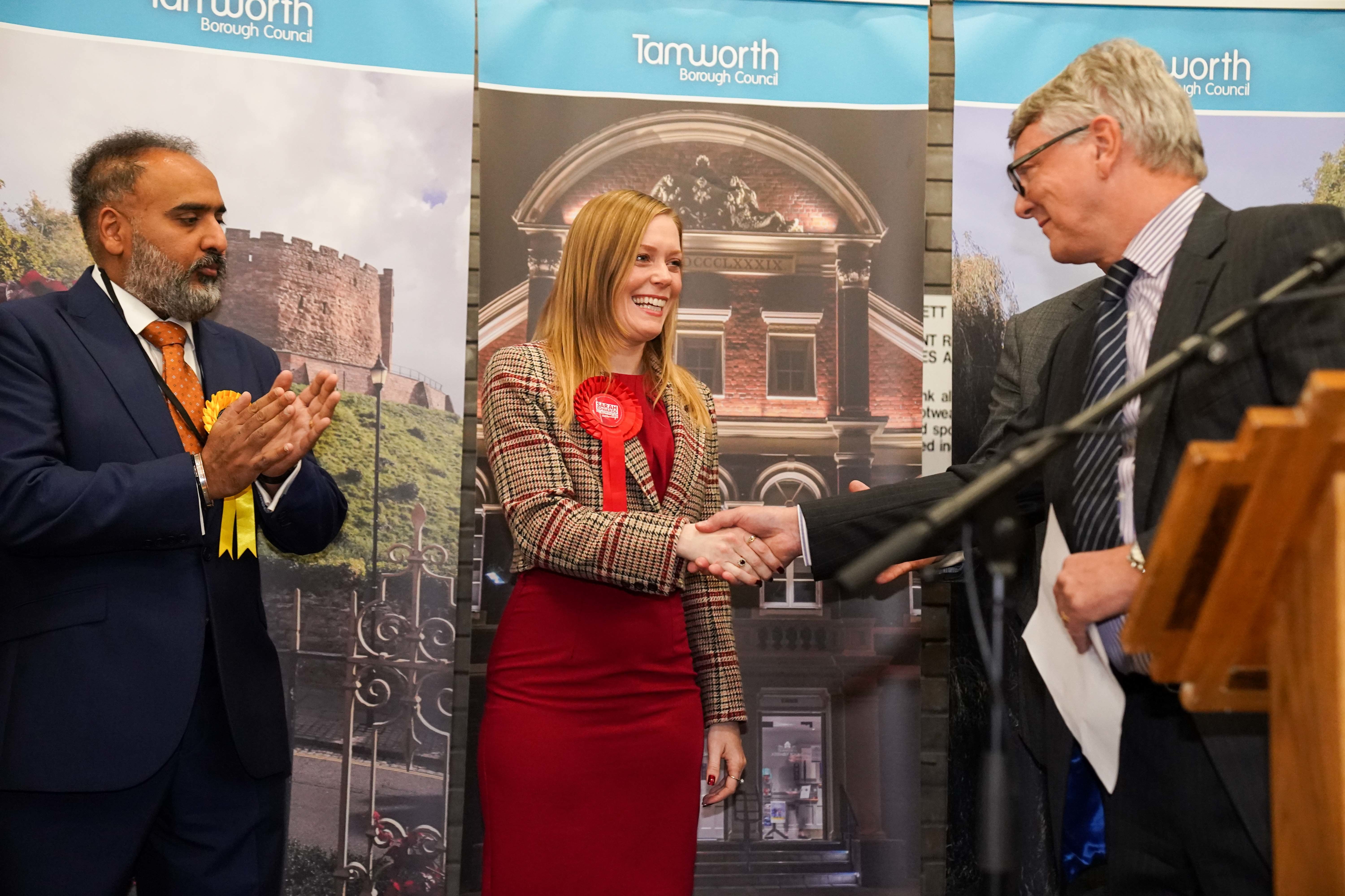 Sarah Edwards of Labour is declared the Member of Parliament for Tamworth following Thursday's by-election