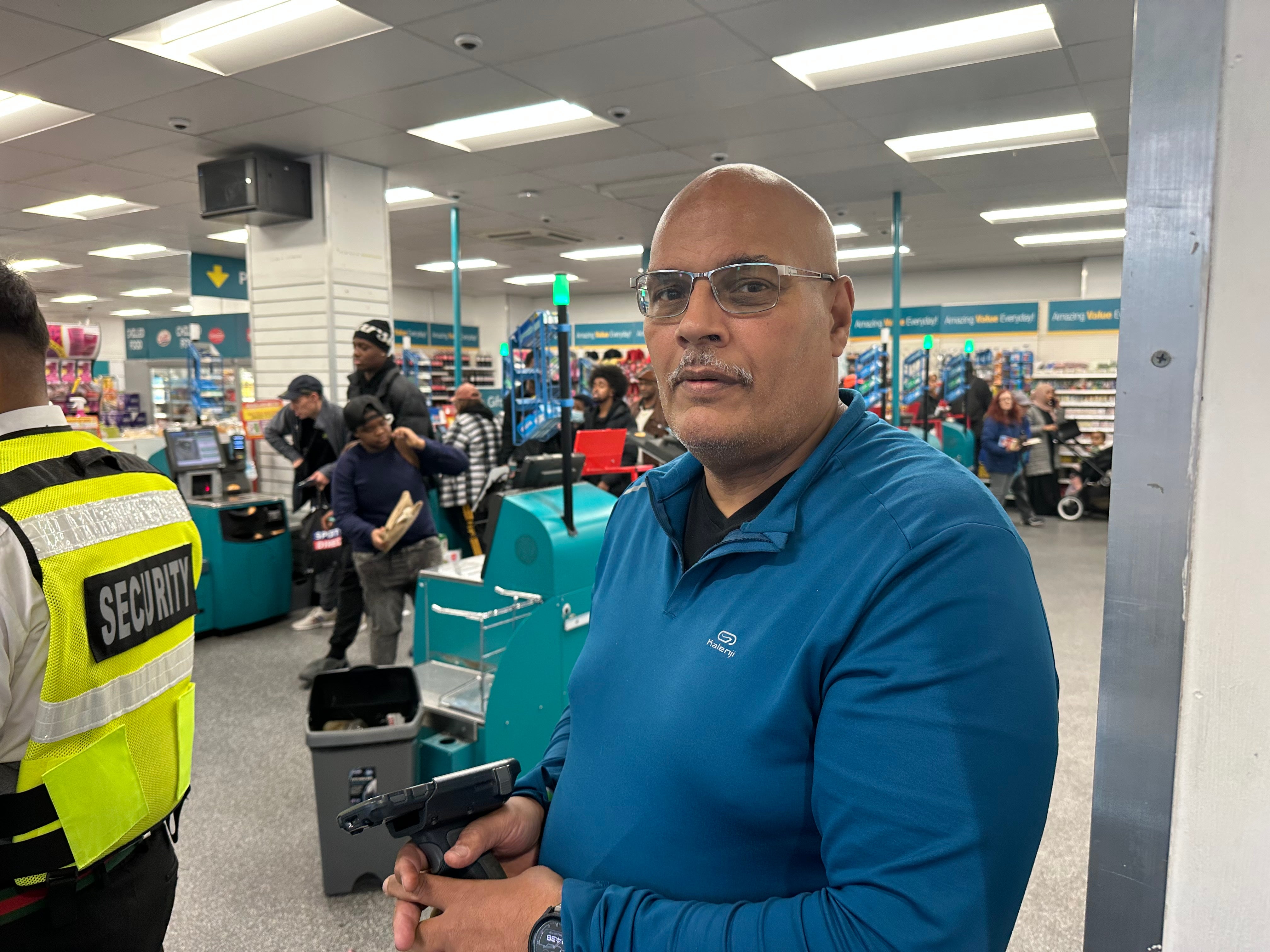 Poundland sales assistant Kelvin Blake says offenders range from homeless people, to people in suits to even children