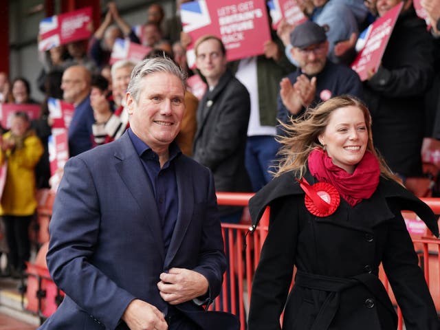 <p>Starmer with newly elected Labour MP for Tamworth Sarah Edwards </p>