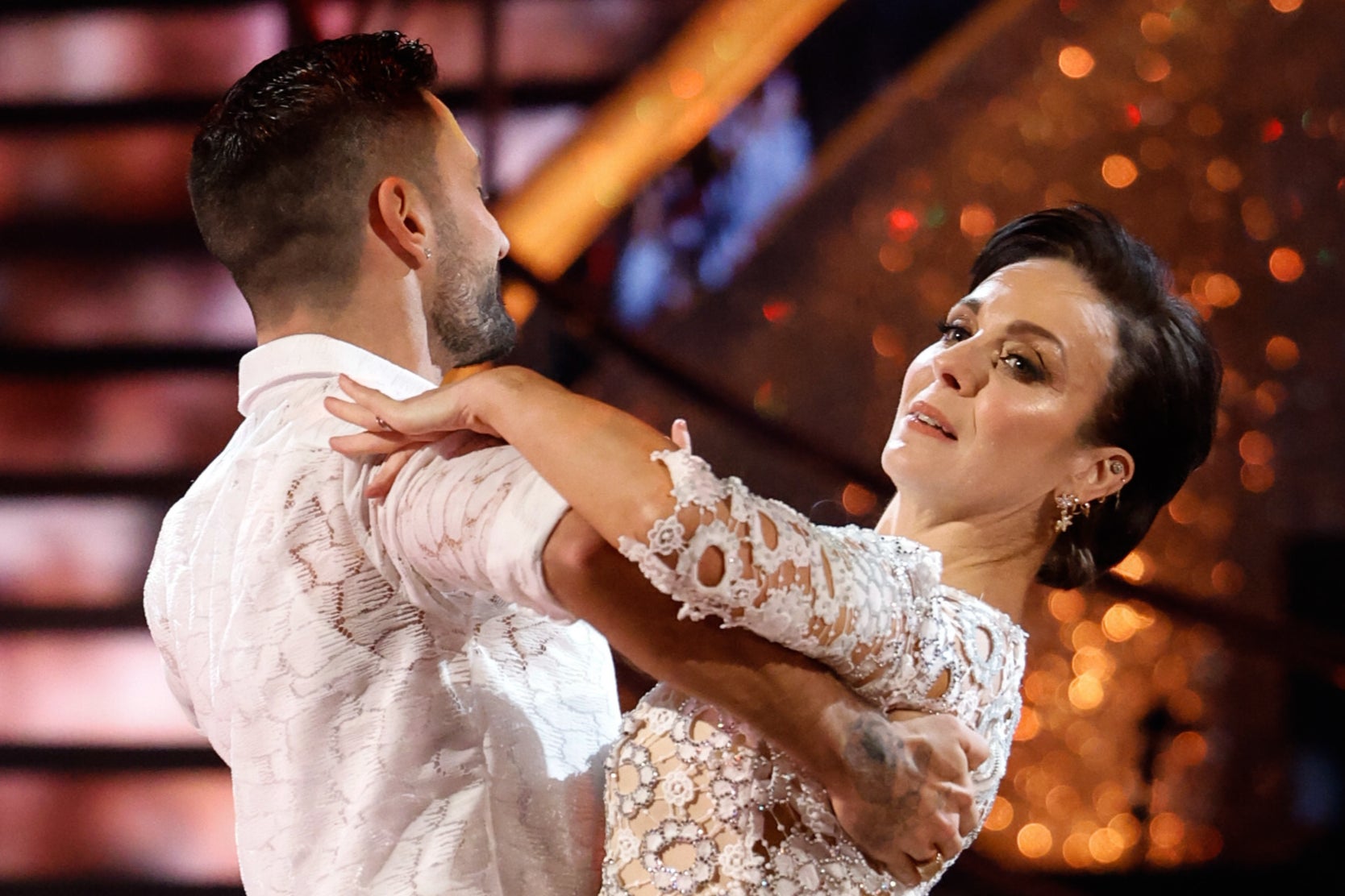 Amanda Abbington (right) and Giovanni Pernice