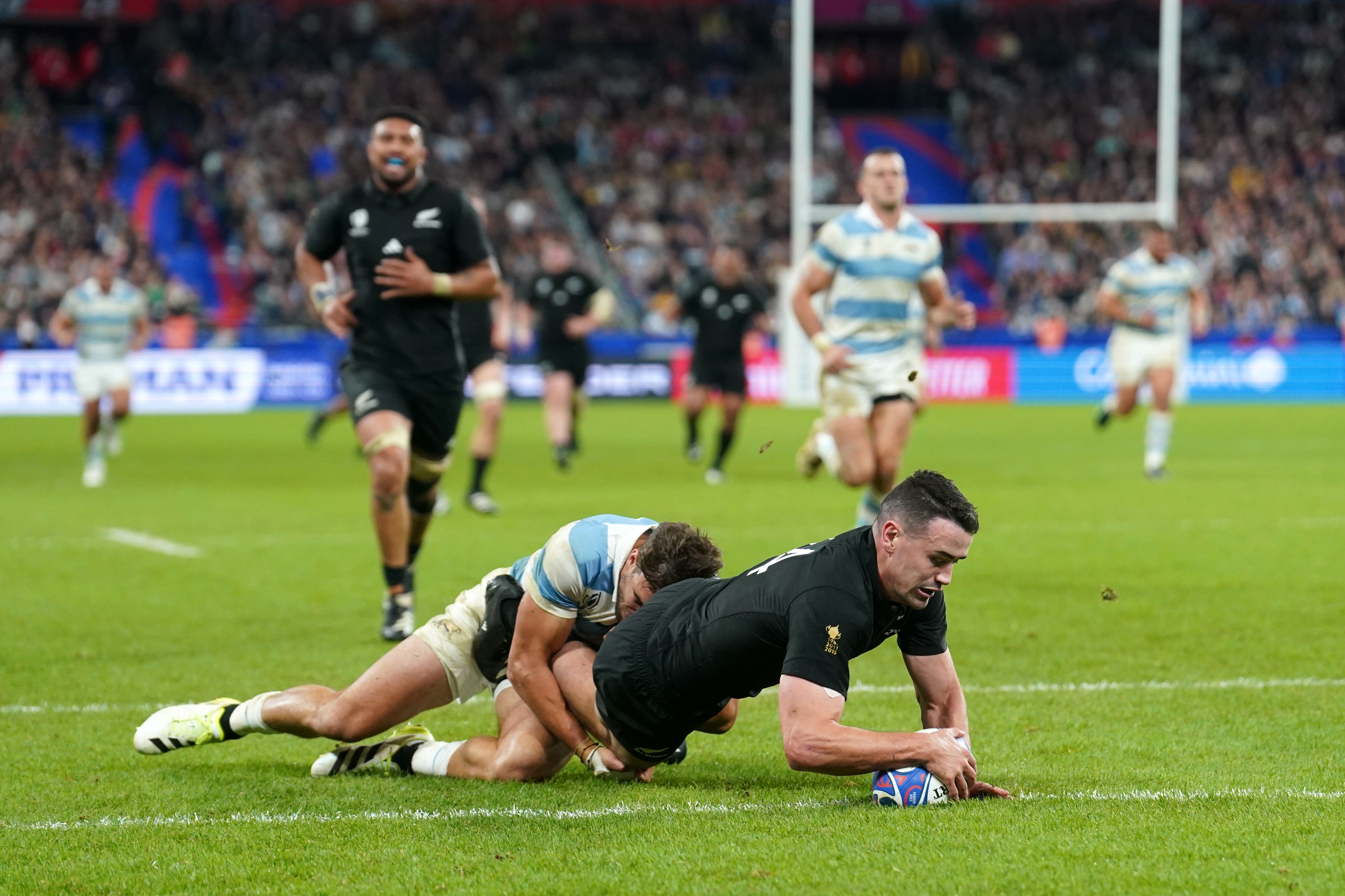 Will Jordan ran in a hat-trick with New Zealand rampant in Paris