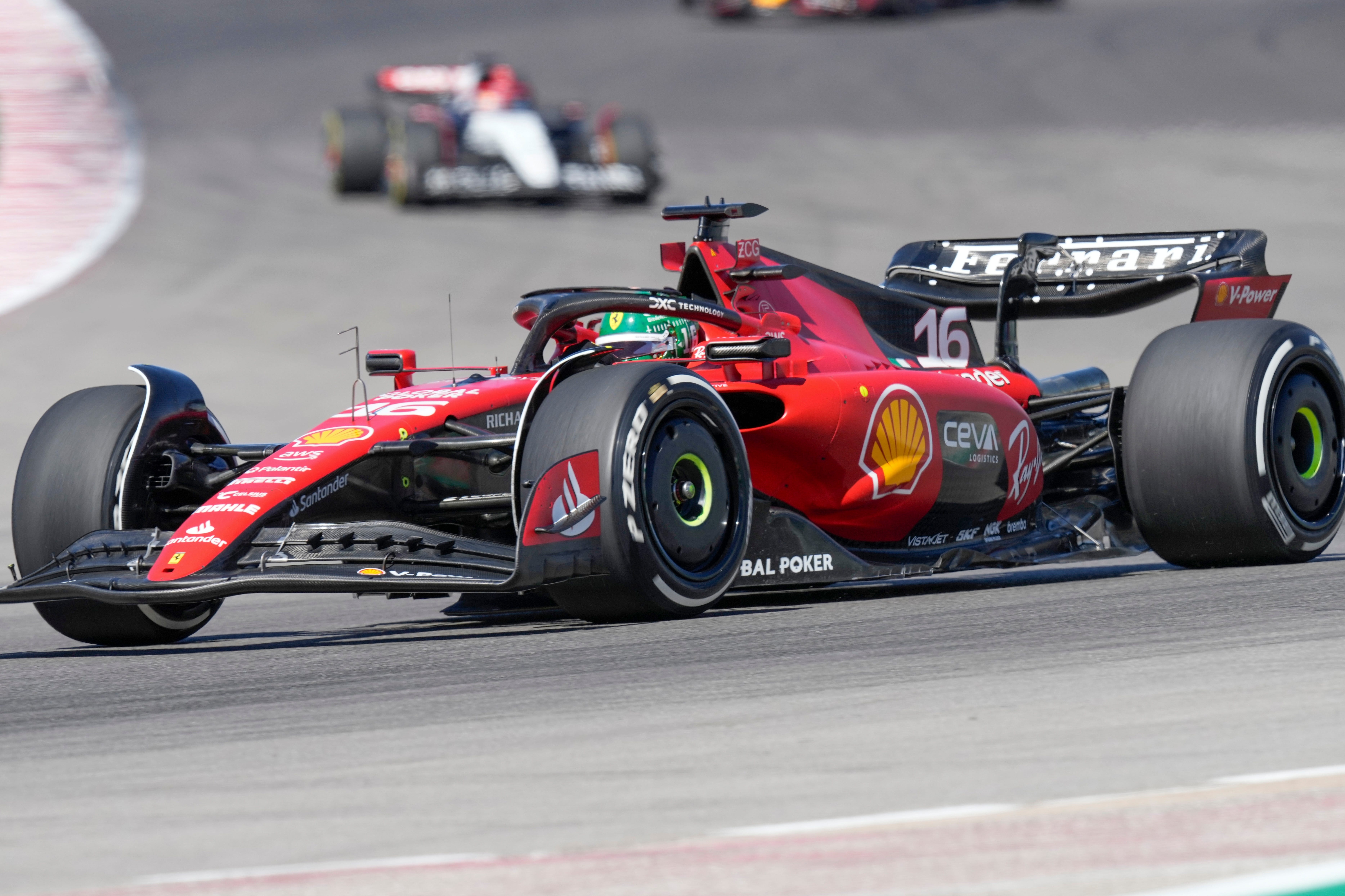 Charles Leclerc took advantage of Max Verstappen’s mistake to claim pole position in Austin, Texas (Nick Didlick/AP)