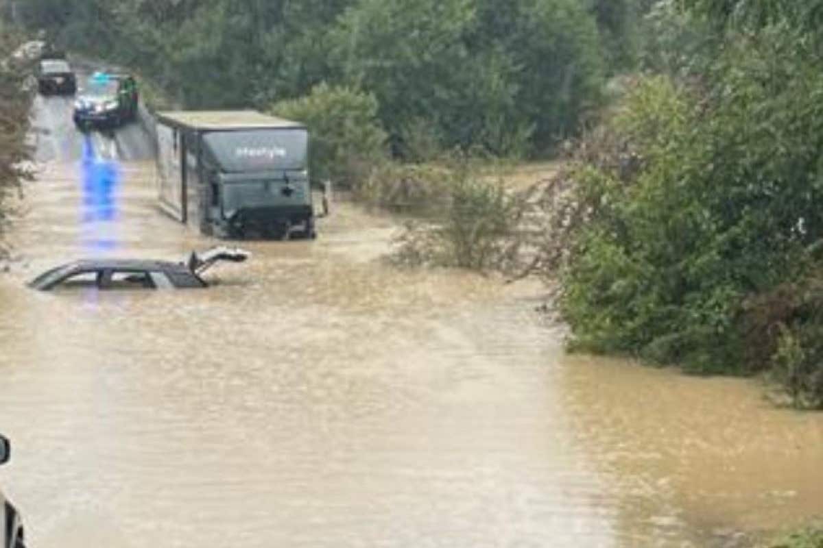 Flooding scenes in Derbyshire