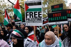 Thousands of pro-Palestinian demonstrators march in London as Israel-Hamas war roils the world