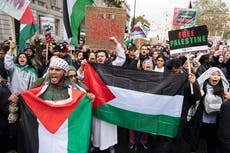 Tens of thousands take part in pro-Palestinian protests in UK cities