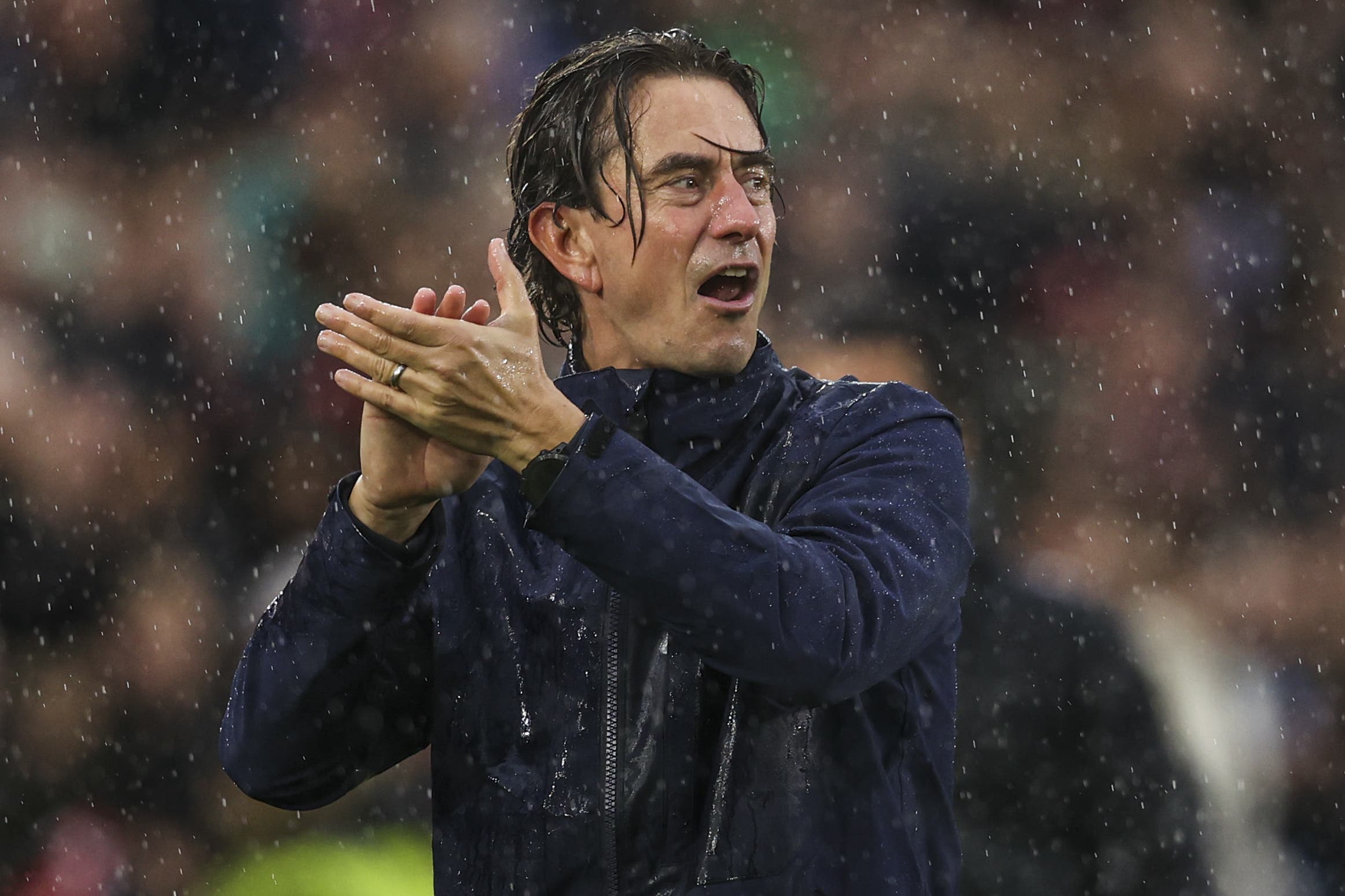 Brentford manager Thomas Frank celebrated the victory over Burnley (Ben Whitley/PA)