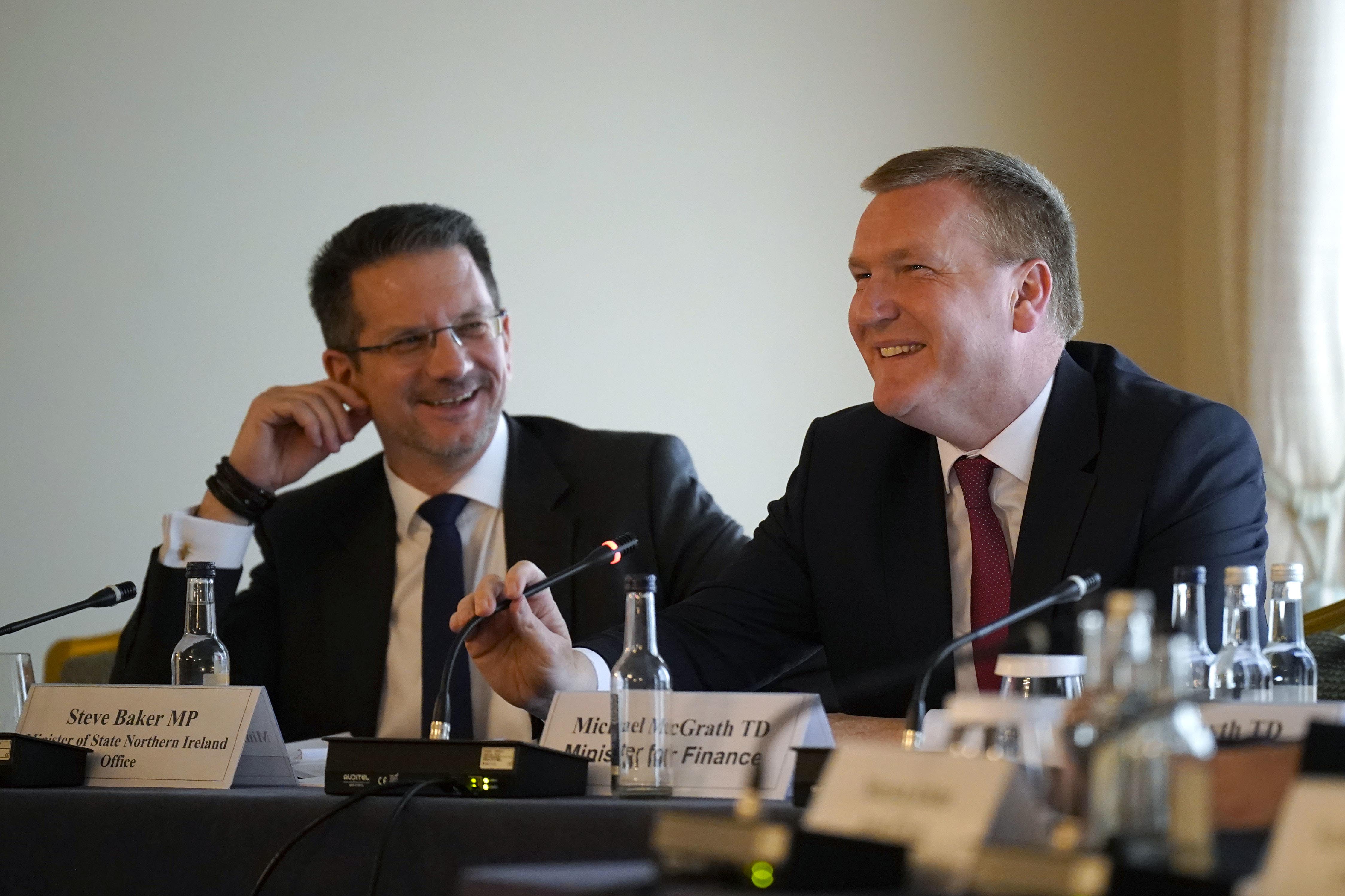 Steve Baker and Michael McGrath attended the session (Niall Carson/PA)