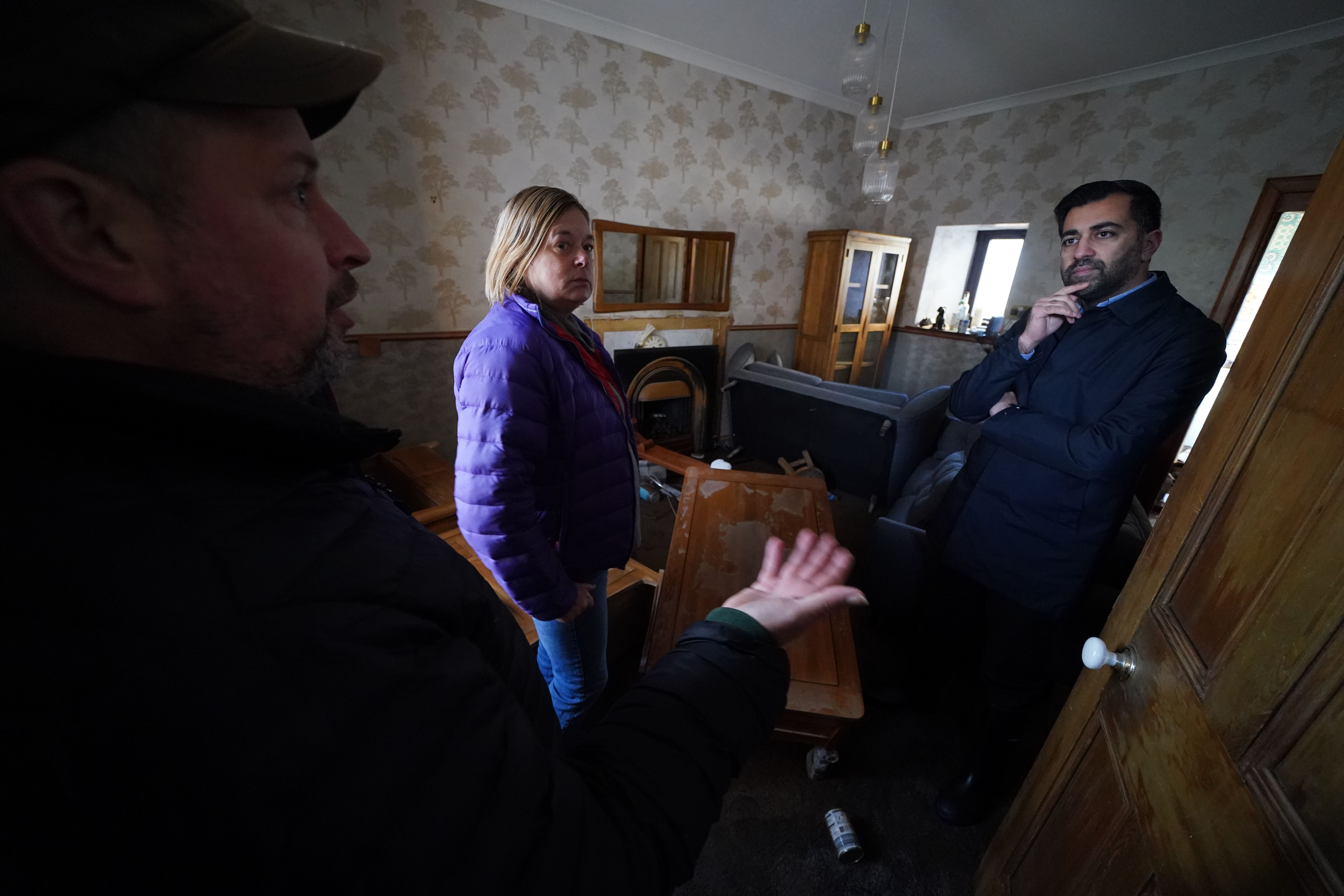 The First Minister visited Brechin on Monday to see the scale of damage (Andrew Milligan/PA)