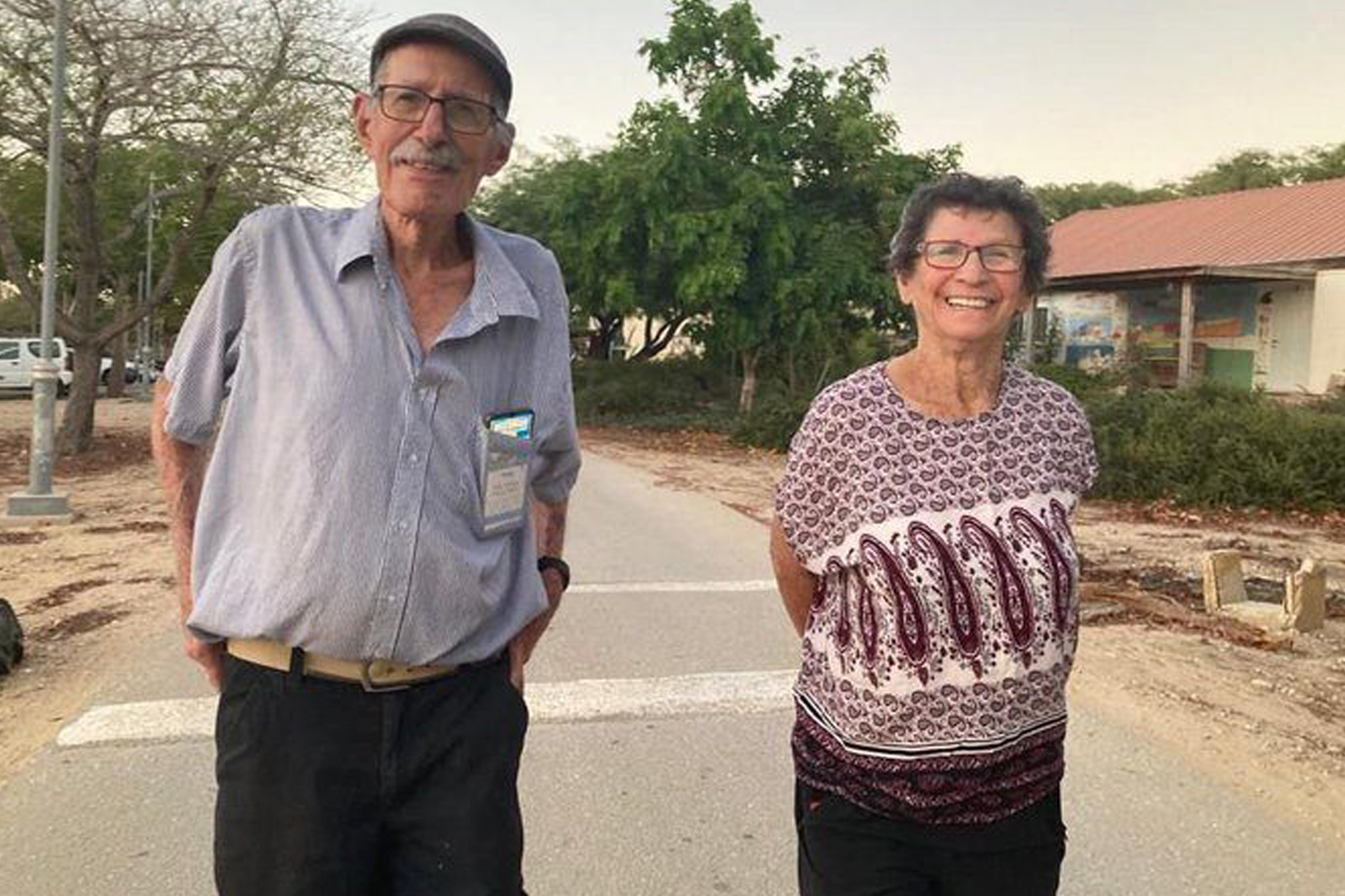 Yocheved Lifshitz with her husband Oded, who is still being held captive