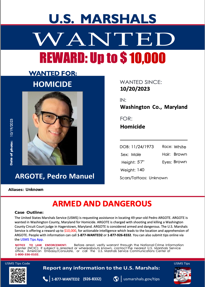 Wanted poster by US Marshals Service