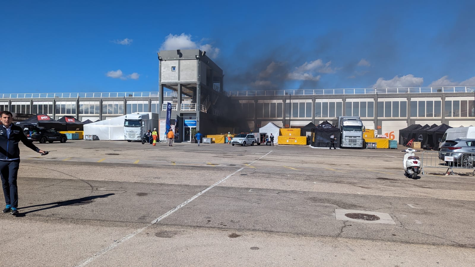 Fire breaks out at a Formula E pre-season testing event in Valencia