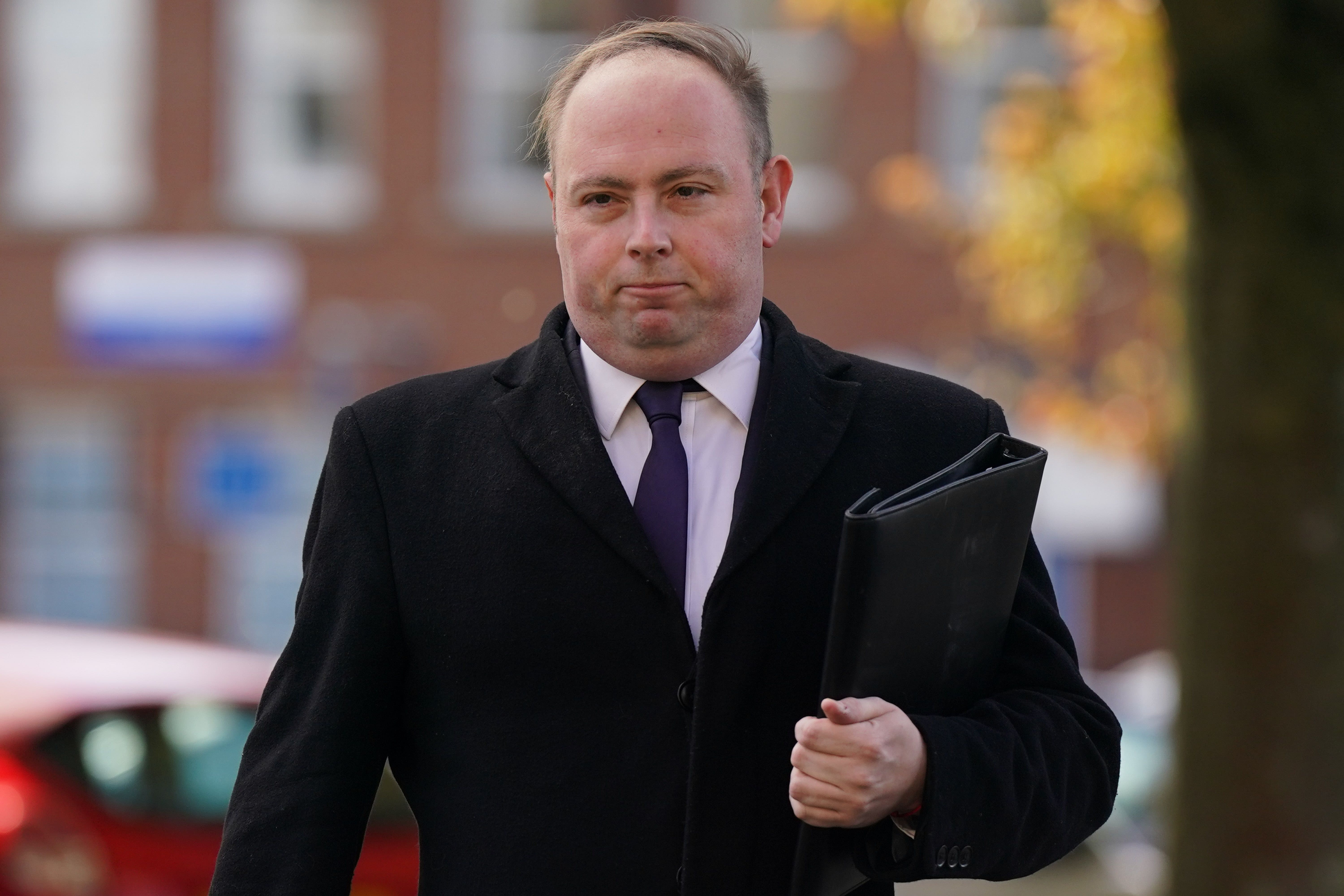 David Mackintosh, the former Conservative MP and leader of Northampton Borough Council, before a previous court appearance (Jacob King/PA)