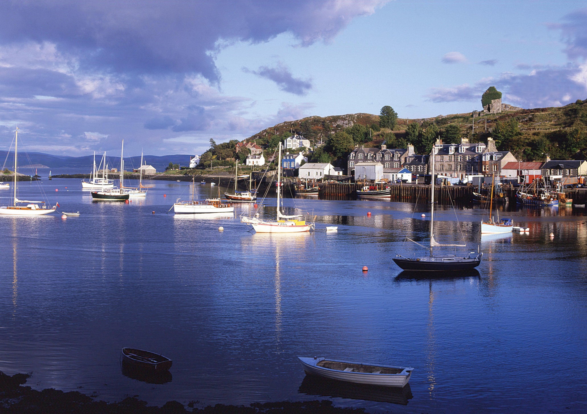 The harbour in the village of Tarbert Loch Fyne in Scotland’s Kintyre peninsula