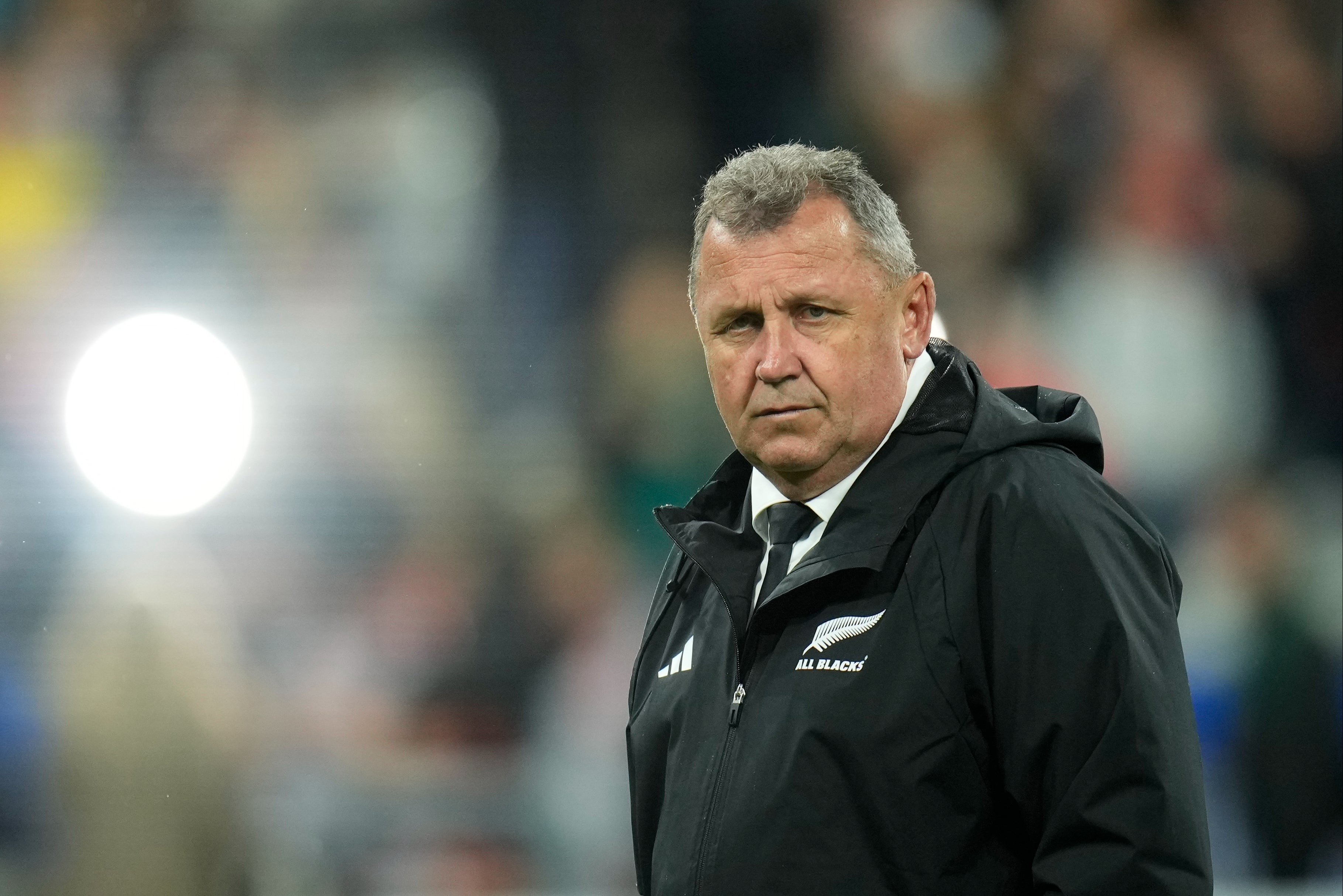 New Zealand’s head coach Ian Foster watches on at the Stade de France