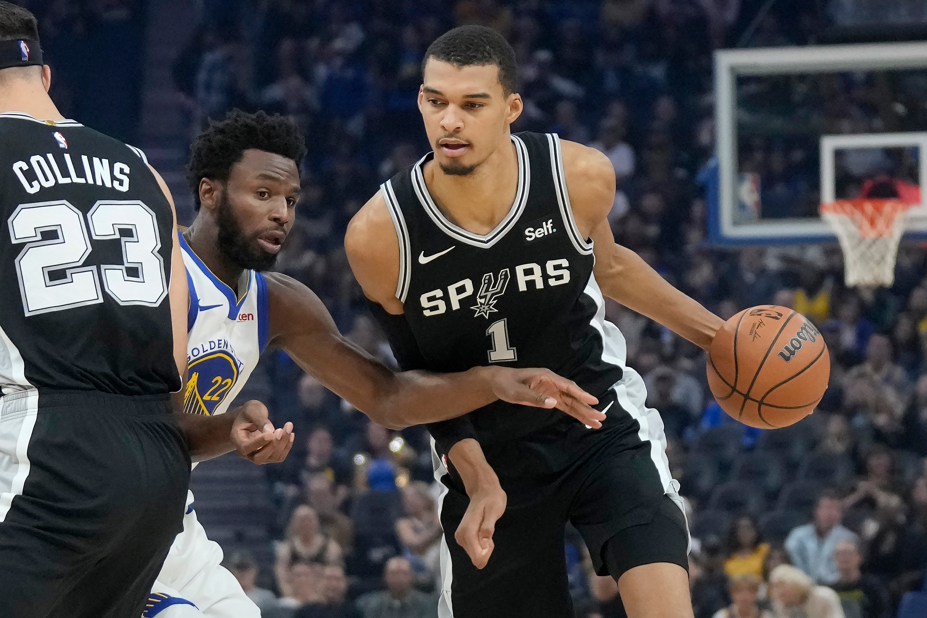 Spurs Warriors Basketball