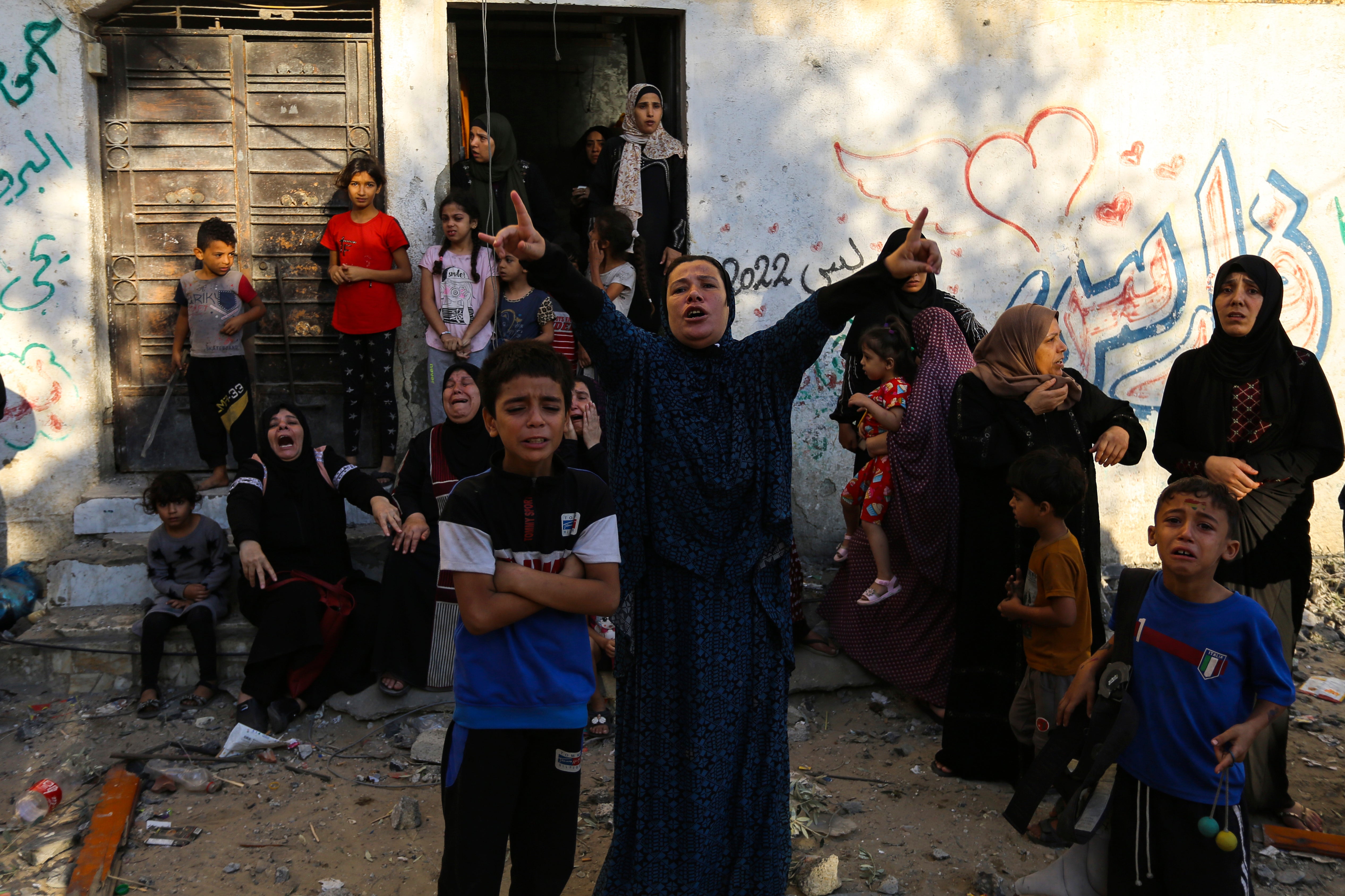 Palestinians in northern Gaza