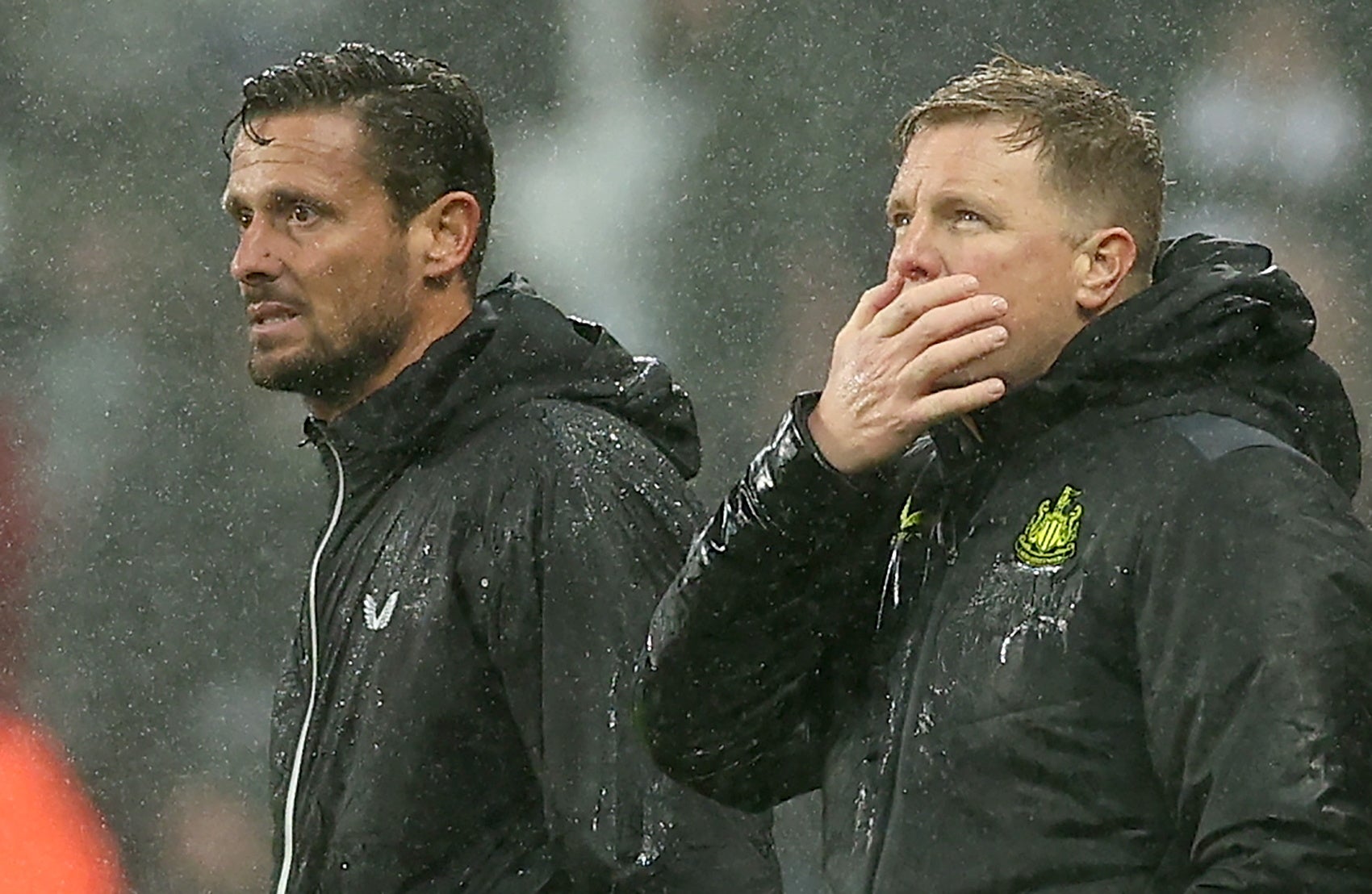 Newcastle manager Eddie Howe looks on during a miserable night for Newcastle