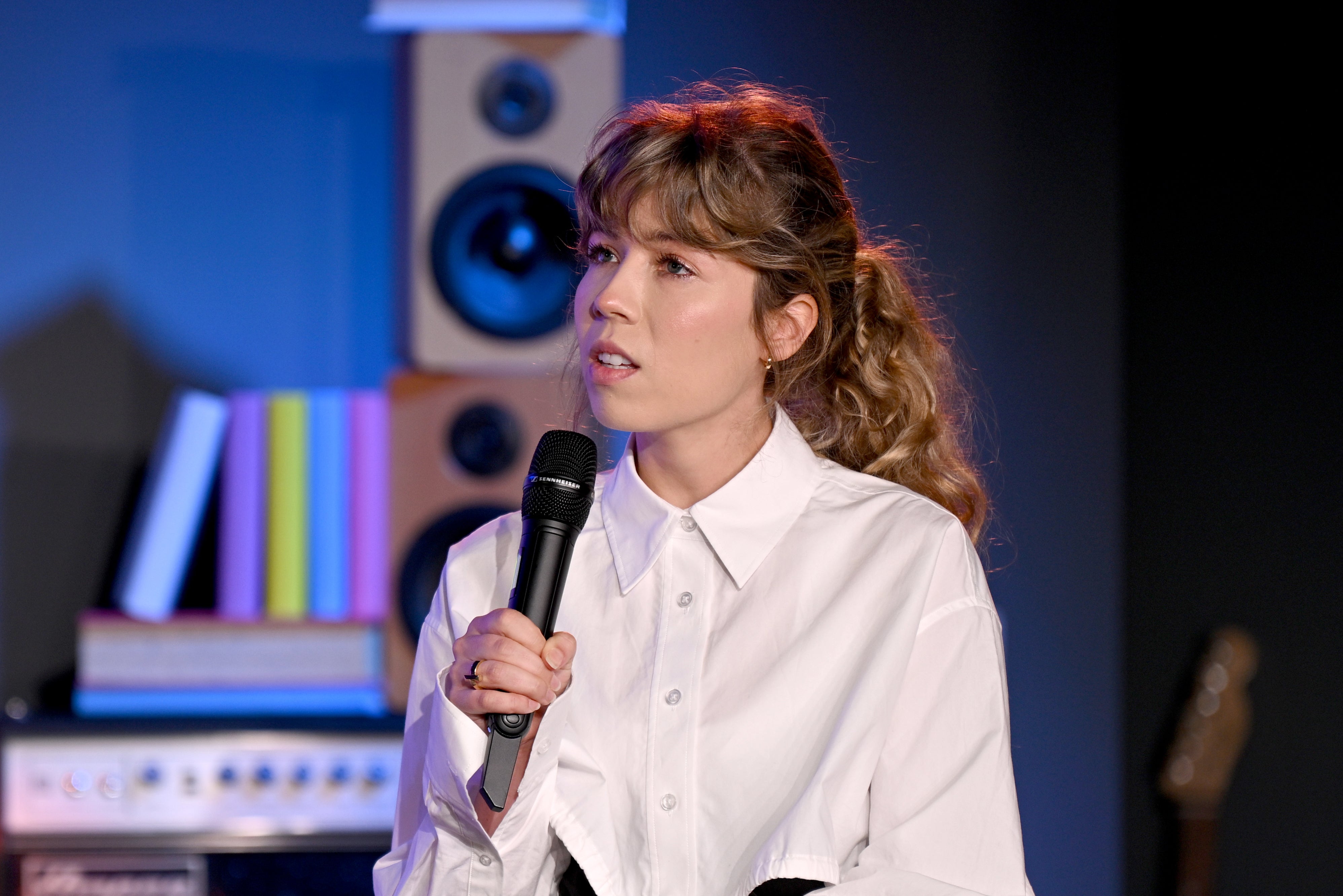 ennette McCurdy speaks onstage at The Future of Audiobooks Event with Spotify 2023 on October 03, 2023 in New York City