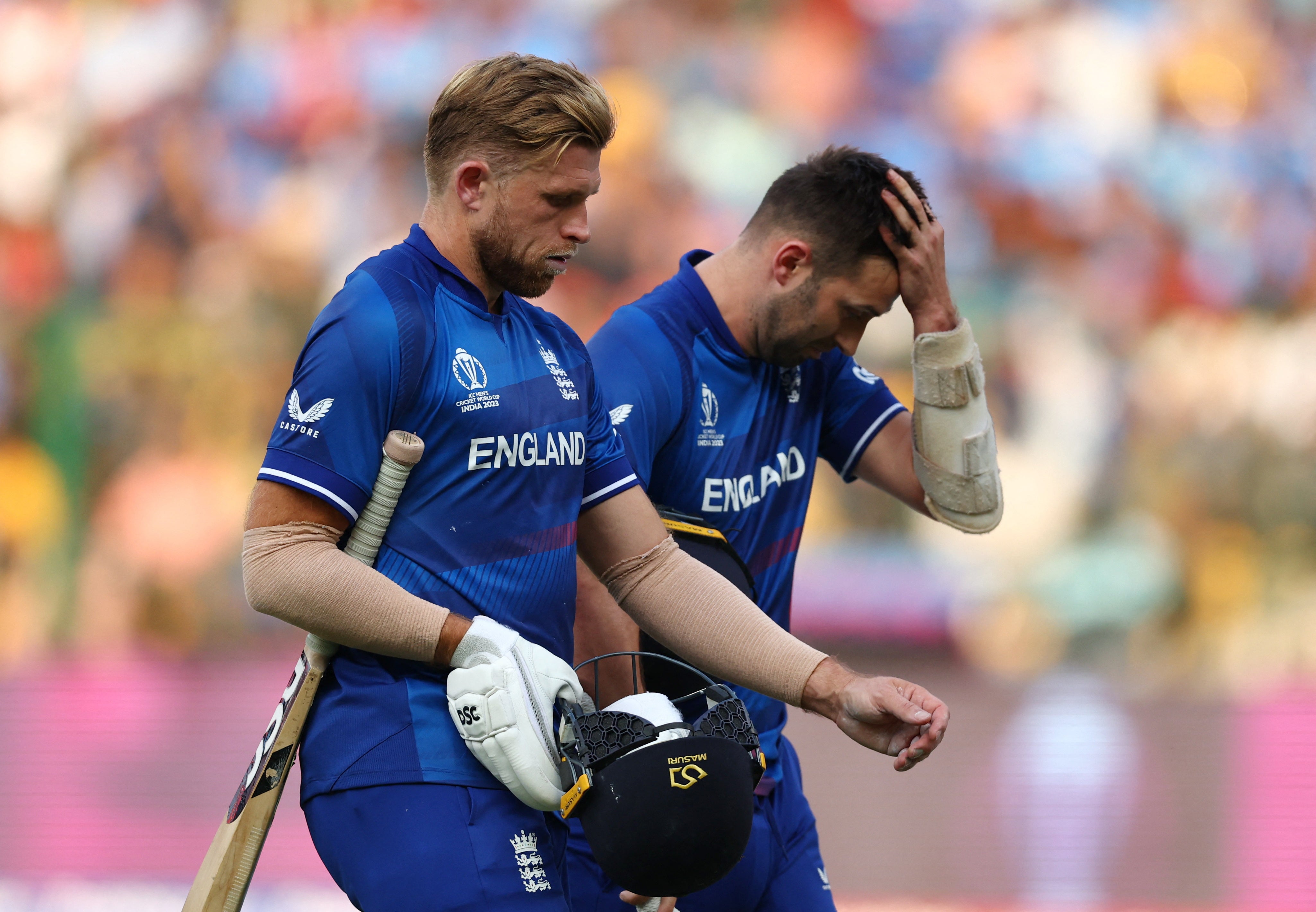 Willey and Wood walk off after the final wicket