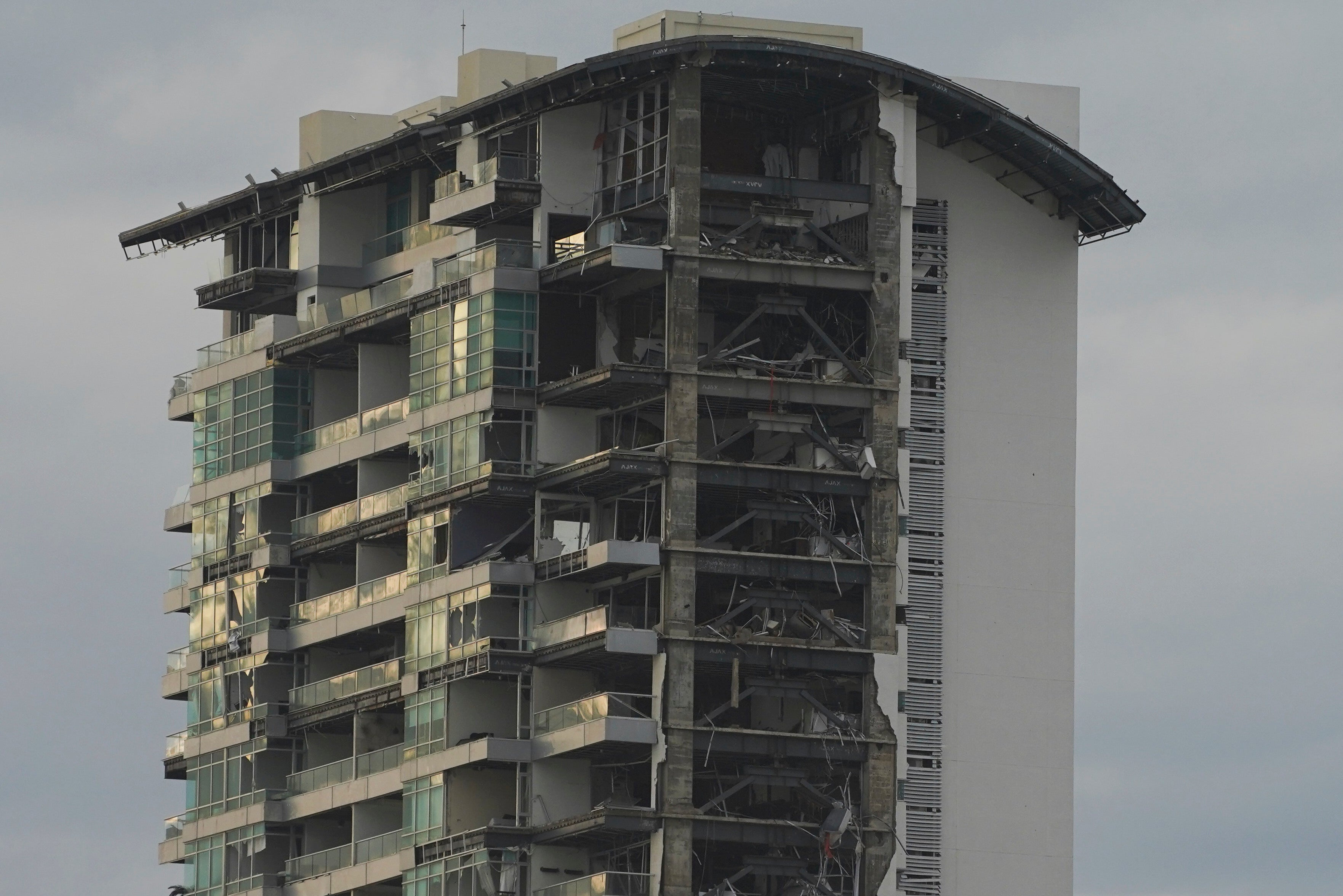 A damaged building stands after Hurricane Otis ripped through Acapulco, Mexico