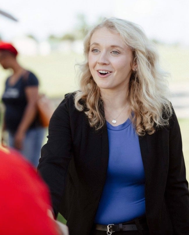 Allie Phillips meeting with members of her community in Clarksville, Tennessee