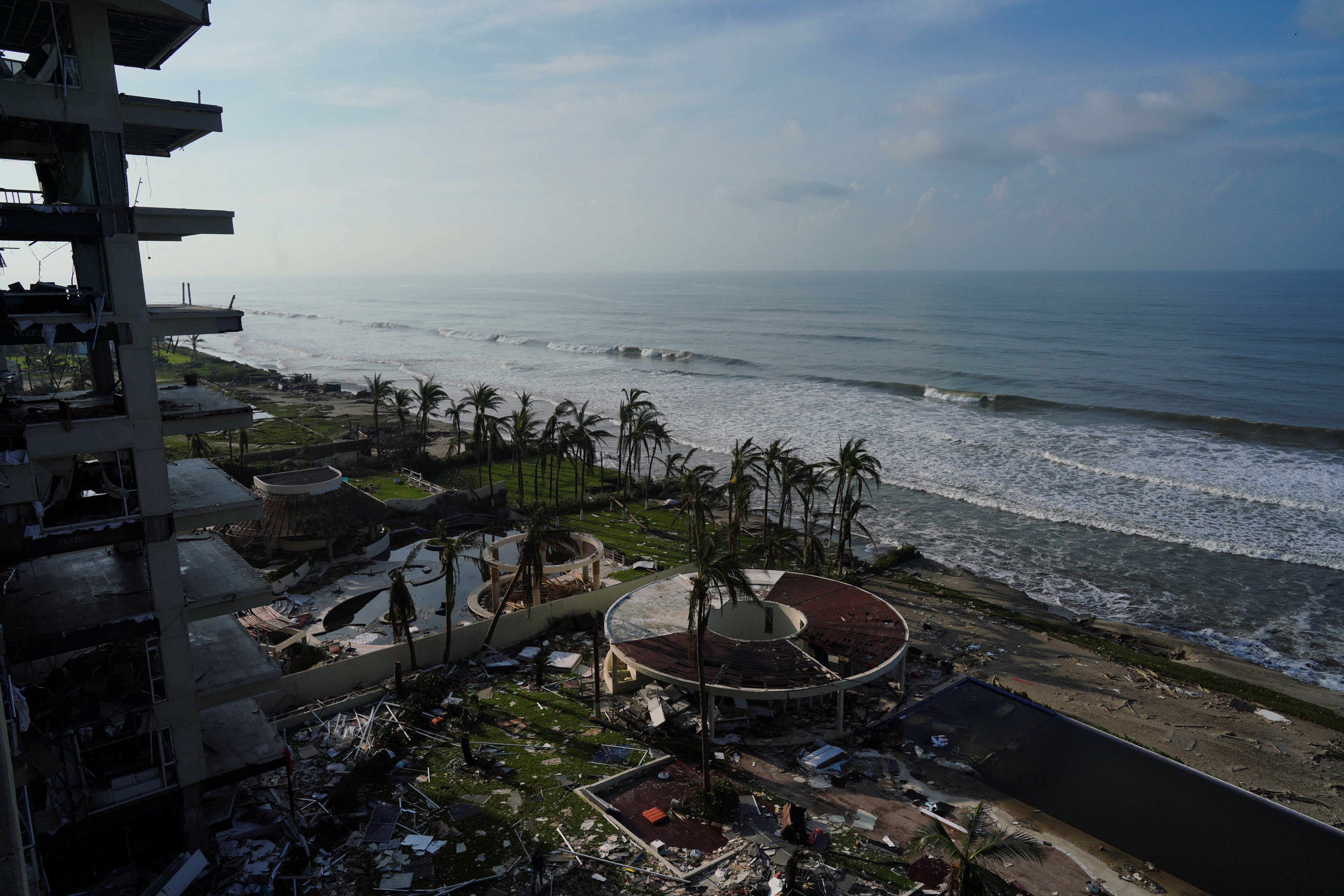 A view of the damage caused by Hurricane Otis