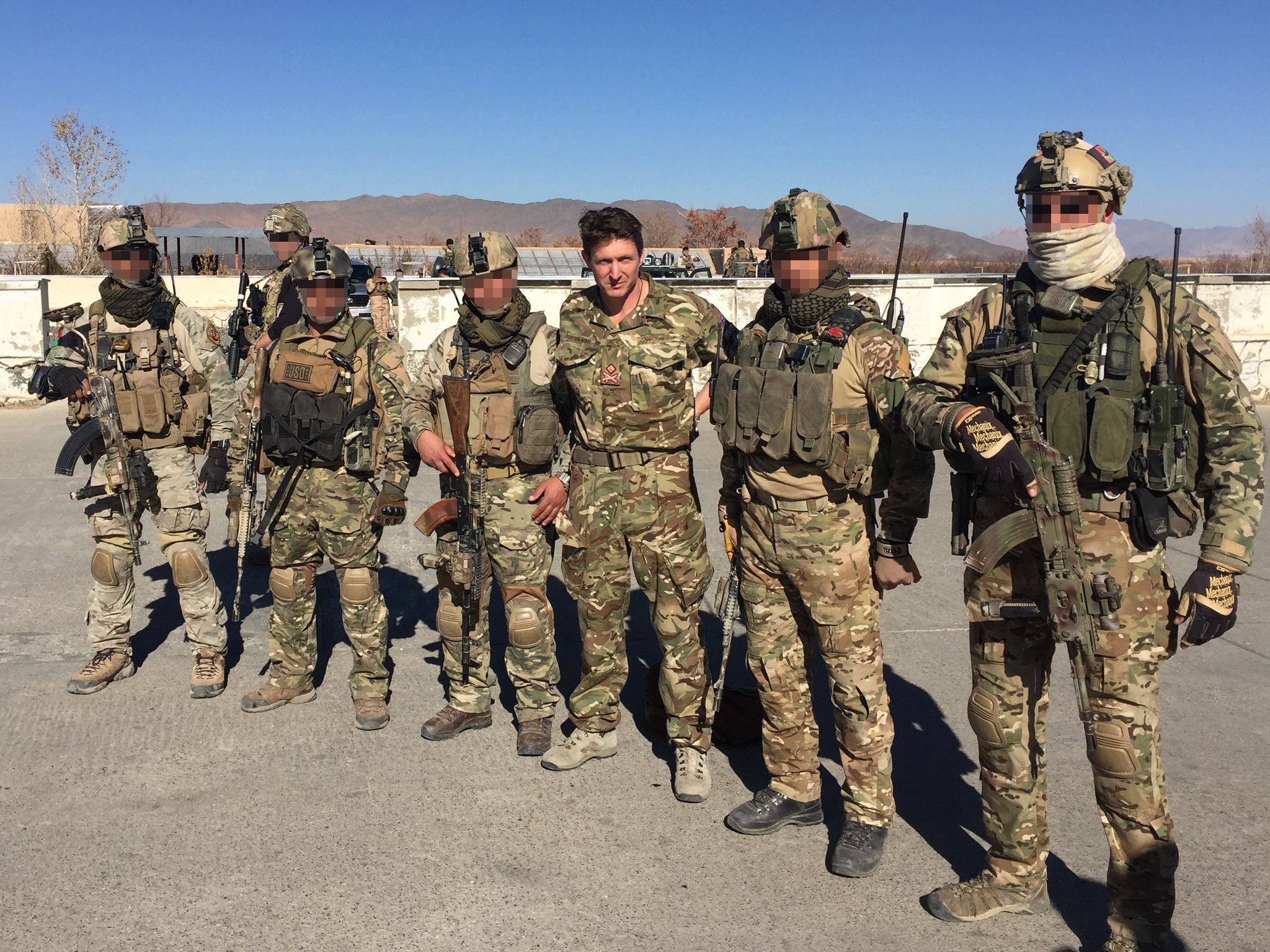 Maj Gen Herbert (middle) with 333 members at Fort Hunter, Afghanistan