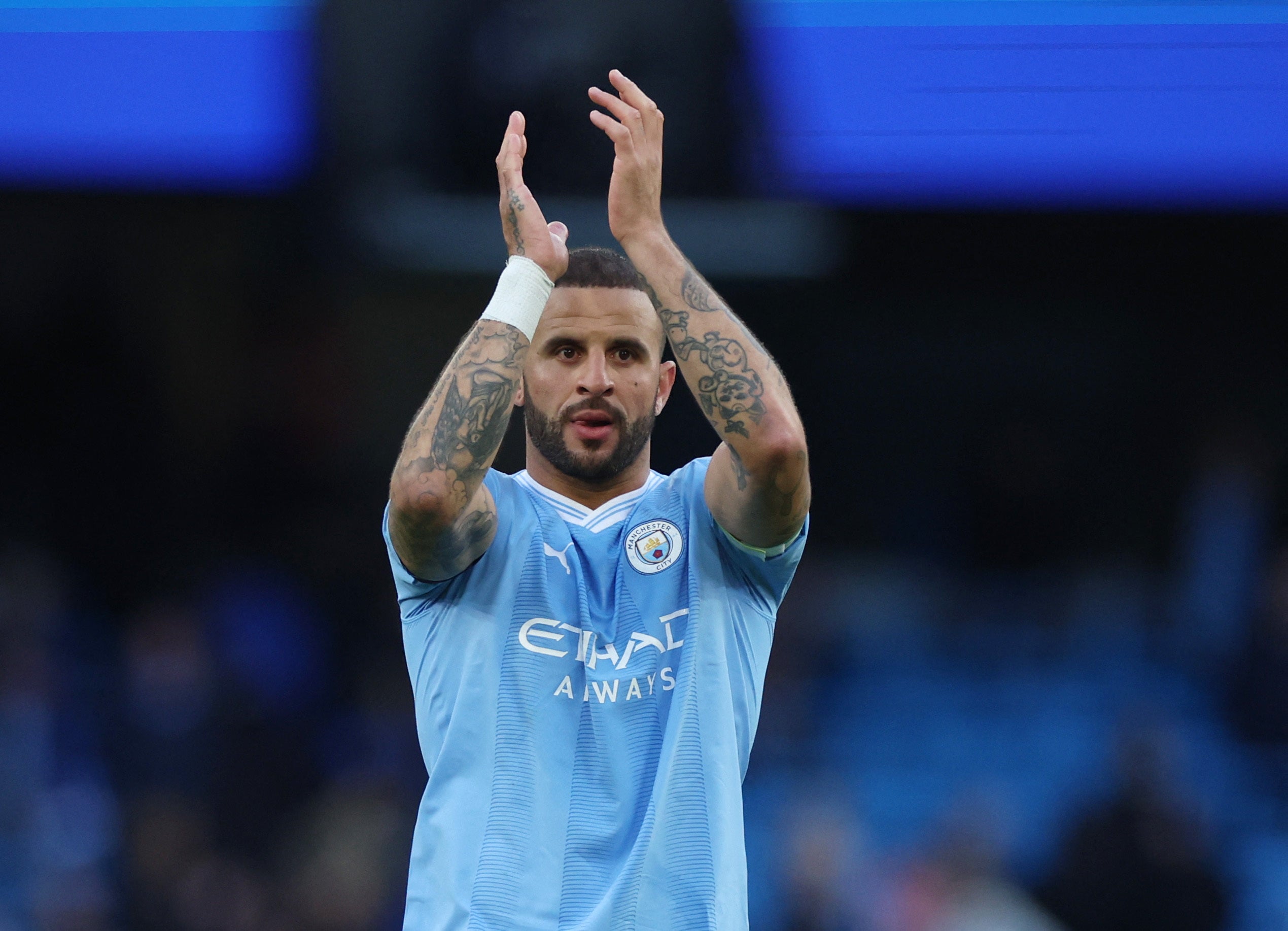 Manchester City’s Kyle Walker is prepared for the derby