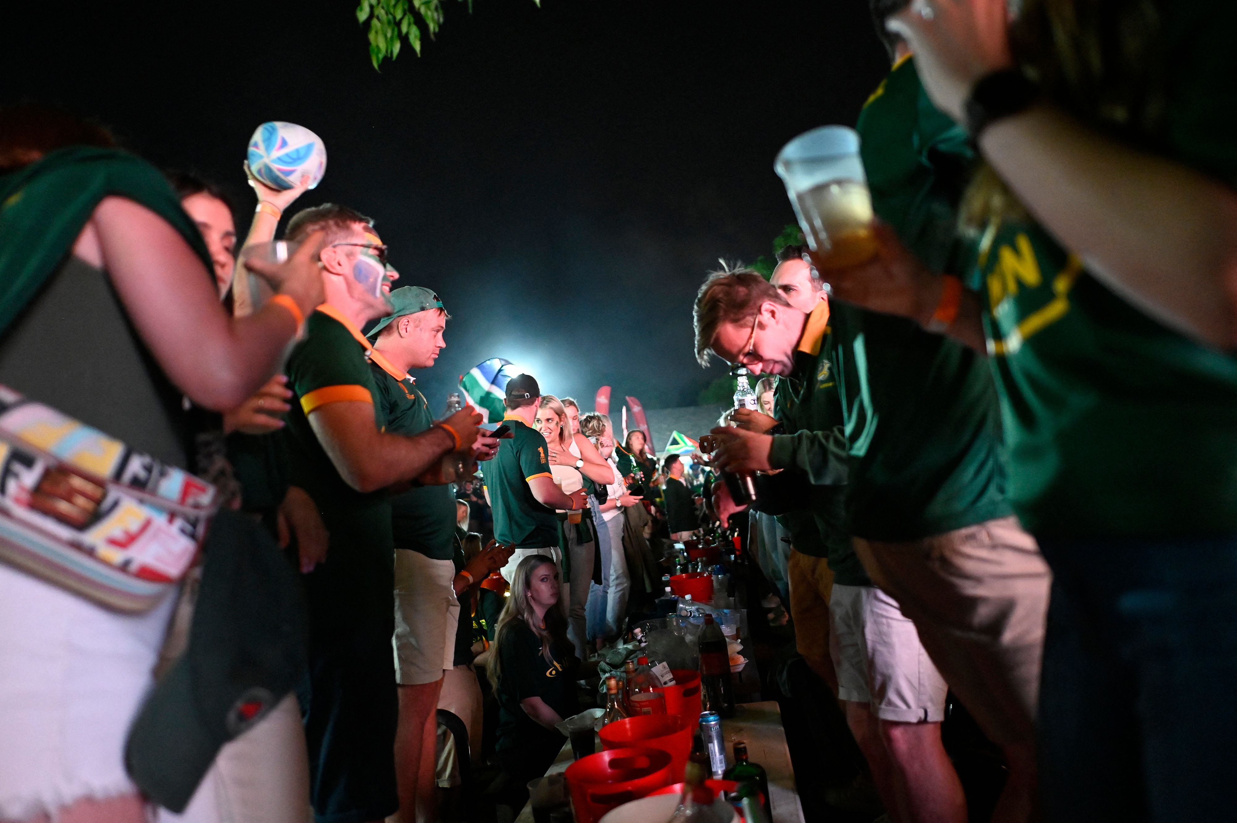 South Africa fans gather for the final in Johannesburg