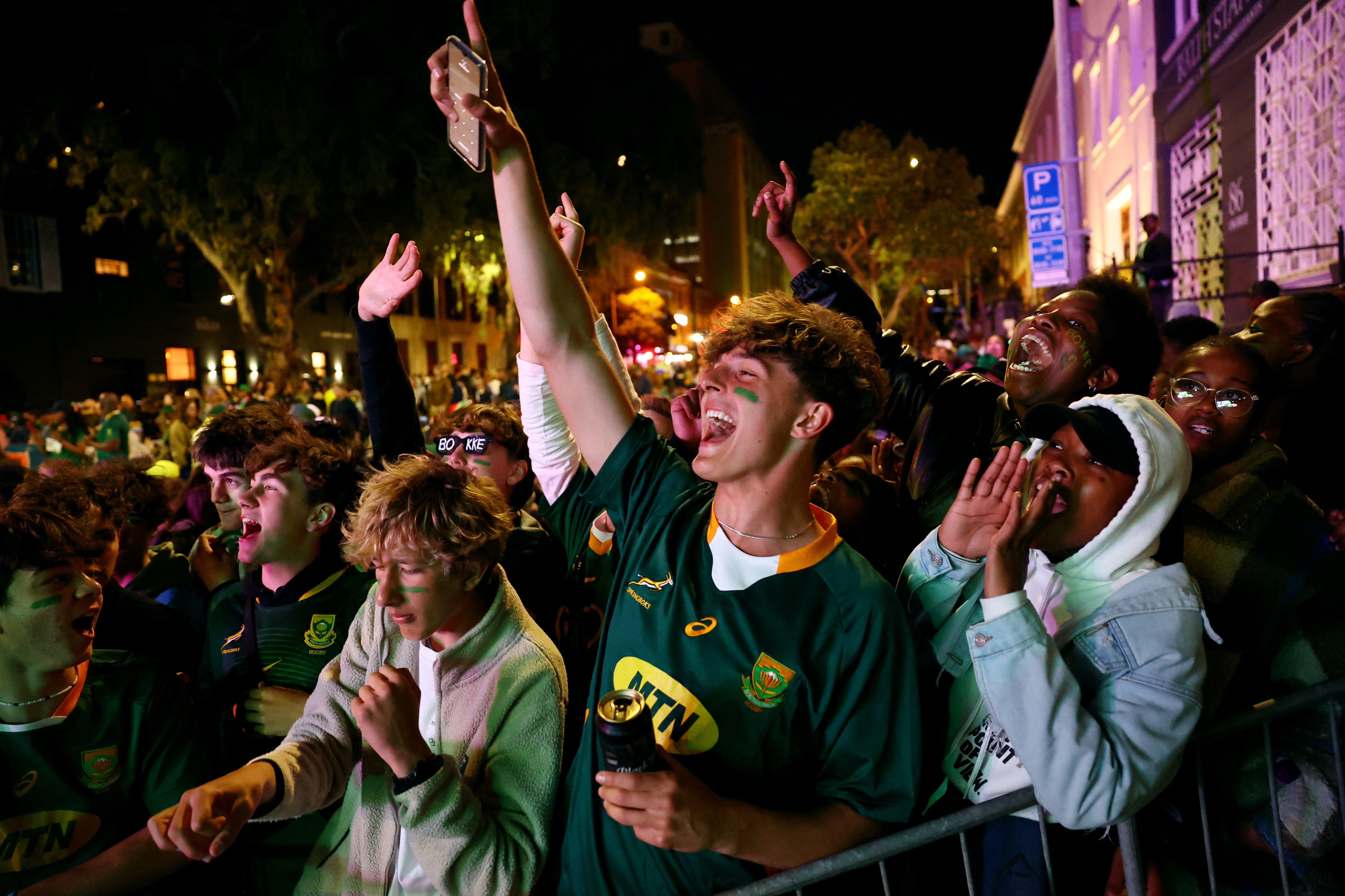 South Africa fans gather for the final in Cape Town