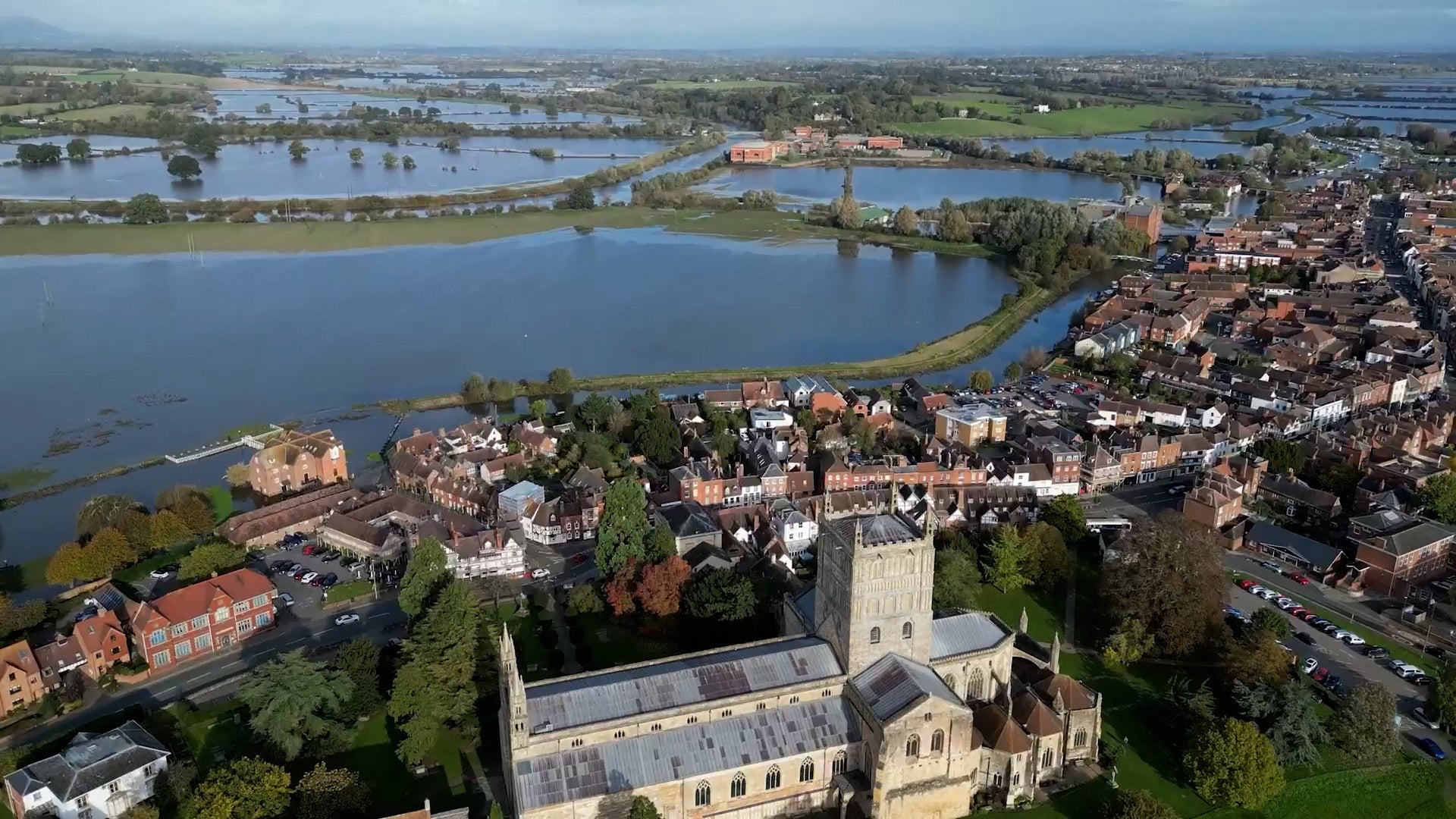 Fields underwater as forecasters warn thundery showers could bring more flooding to UK