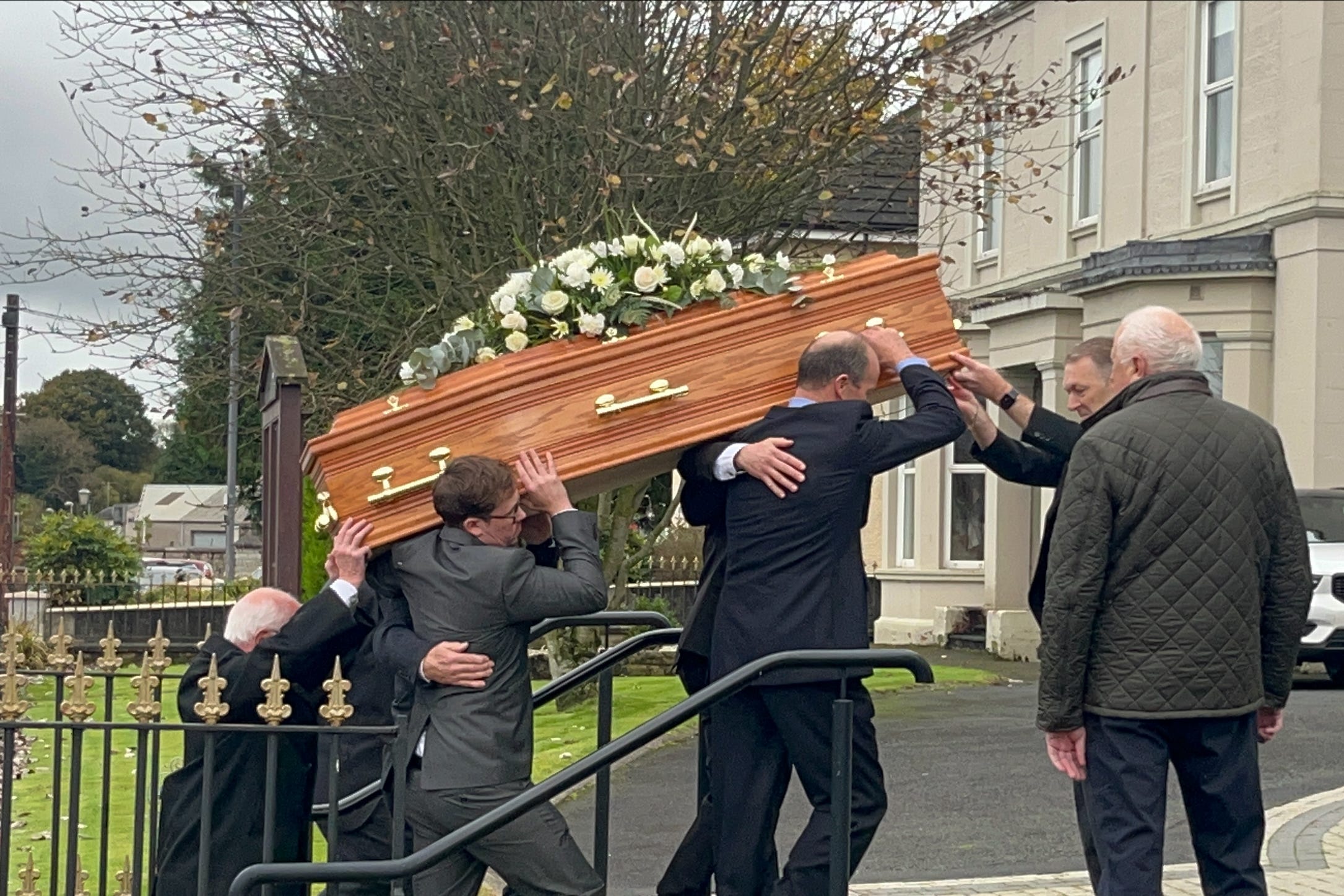 Mourners attend the funeral of Maud Kells (Claudia Savage/PA)