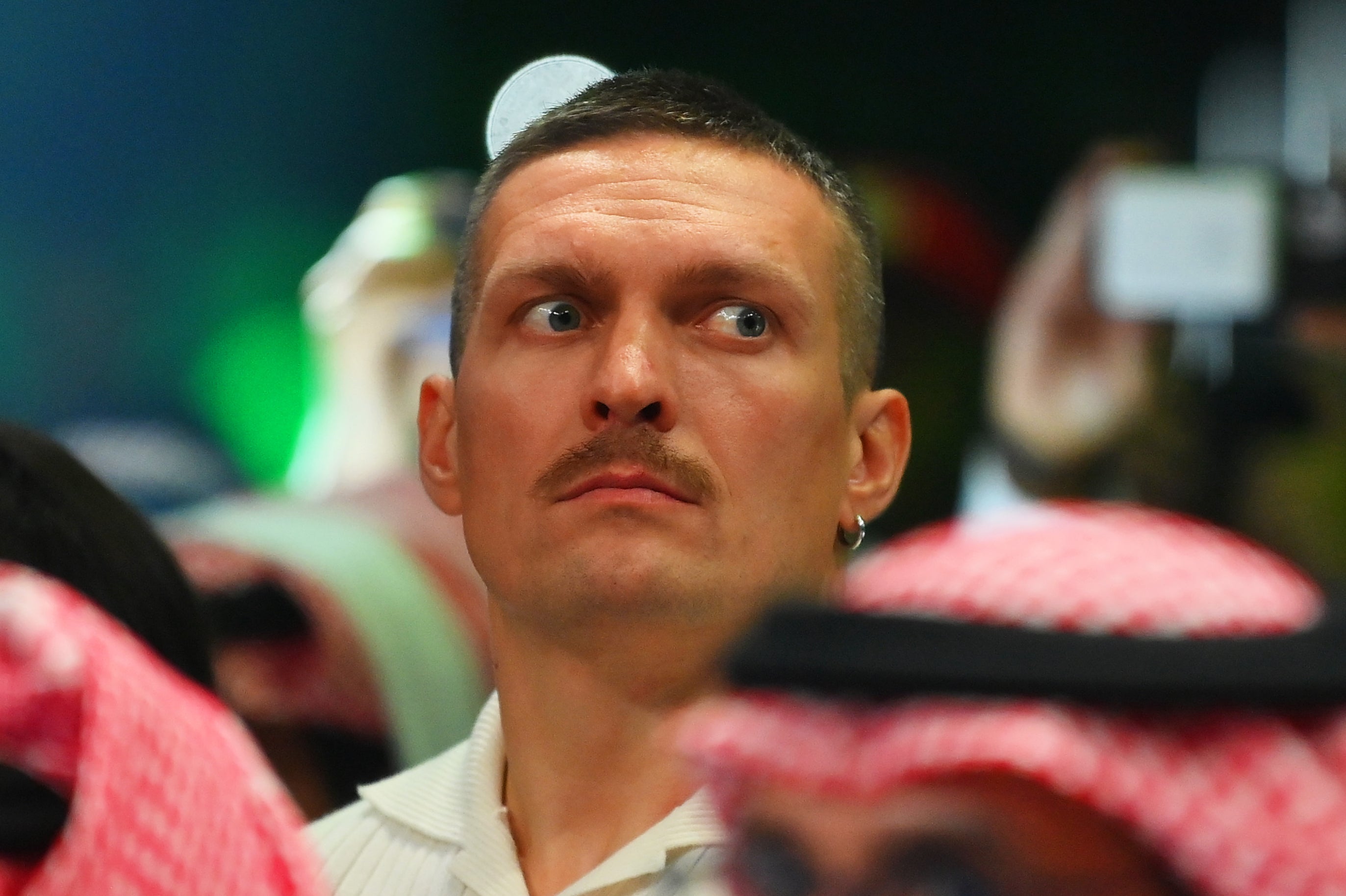 Oleksandr Usyk watched Tyson Fury’s win over Francis Ngannou from ringside