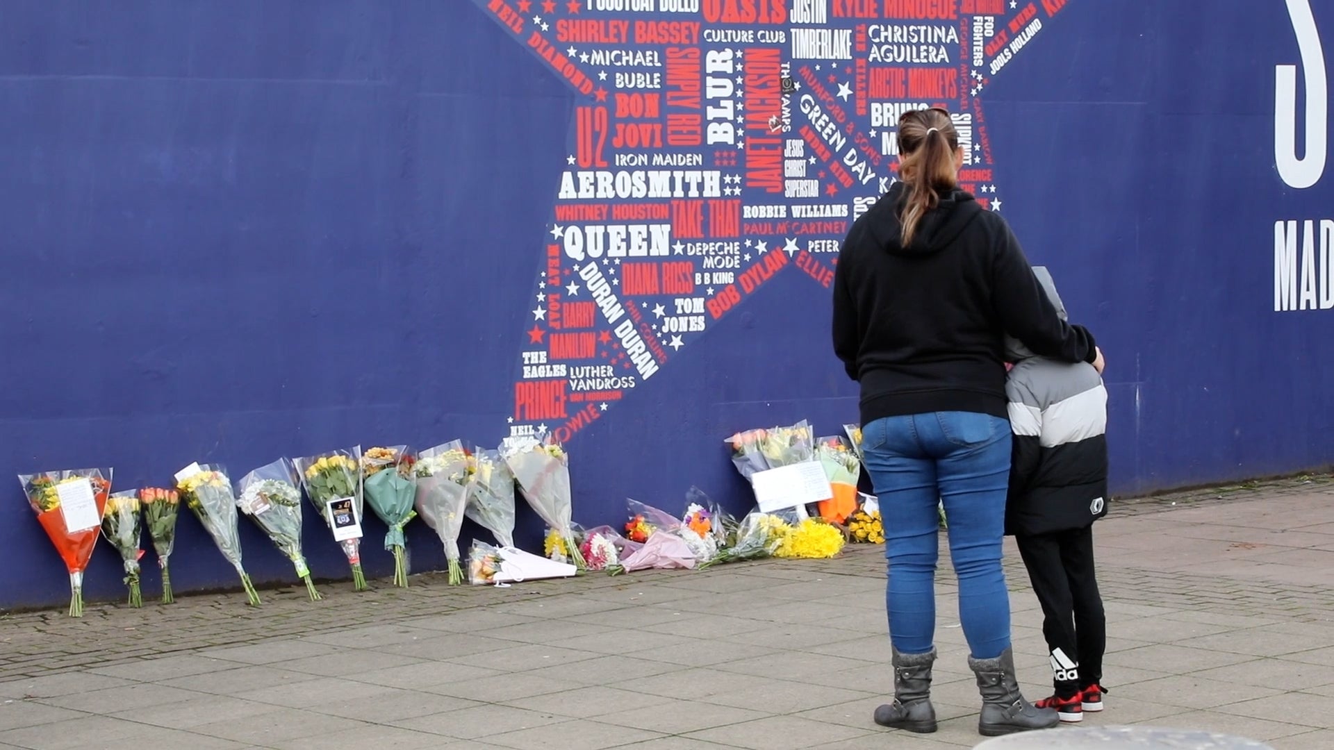 Fans leave floral tributes for Adam Johnson