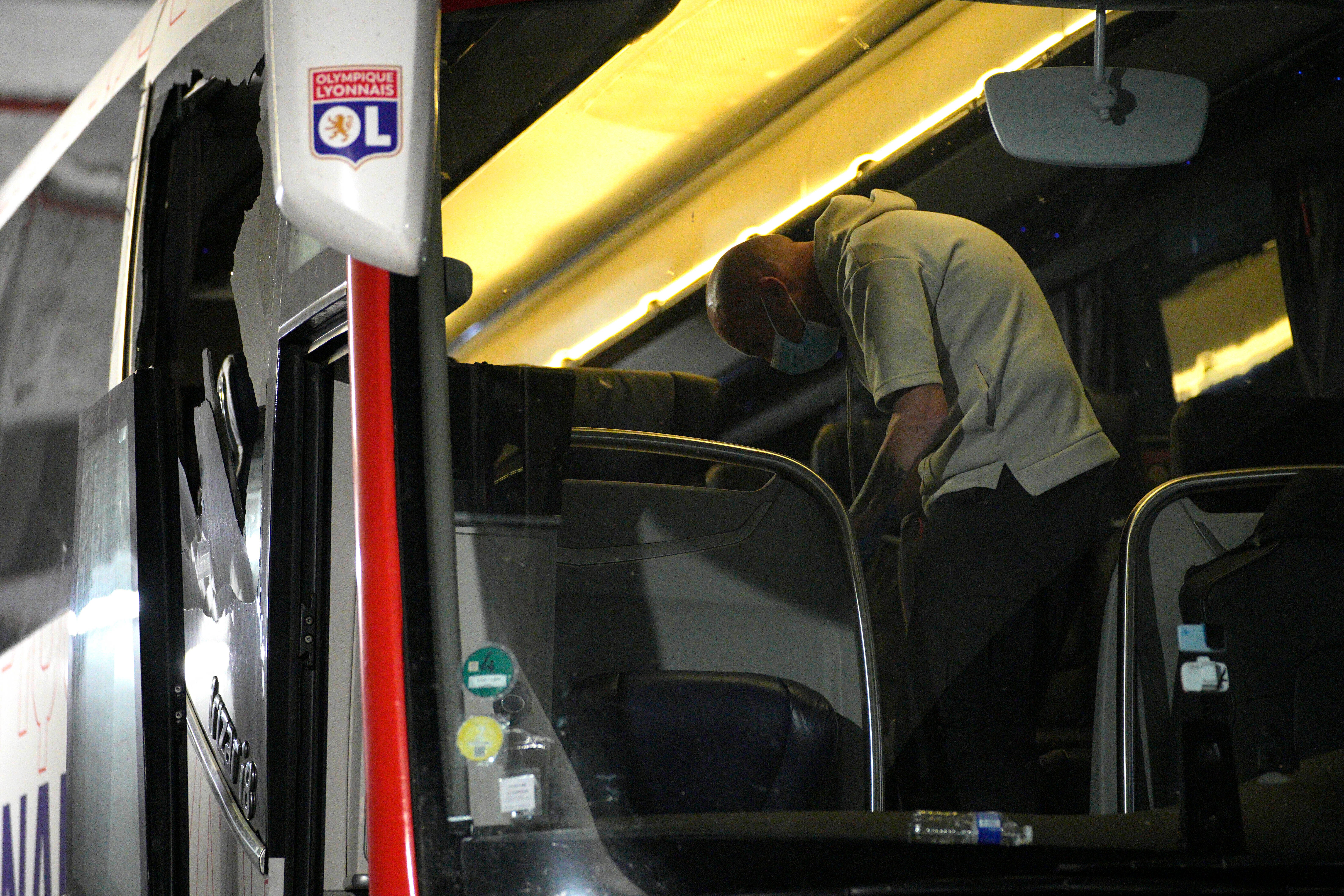 Lyon’s bus was attacked before a match against Marseille