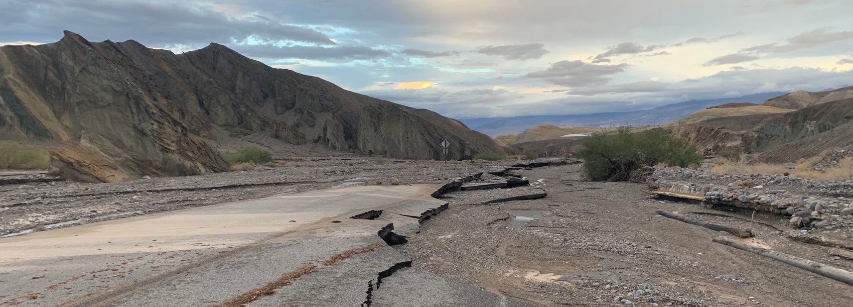 The hurricane flooding in Death Valley has caused damage to the roads