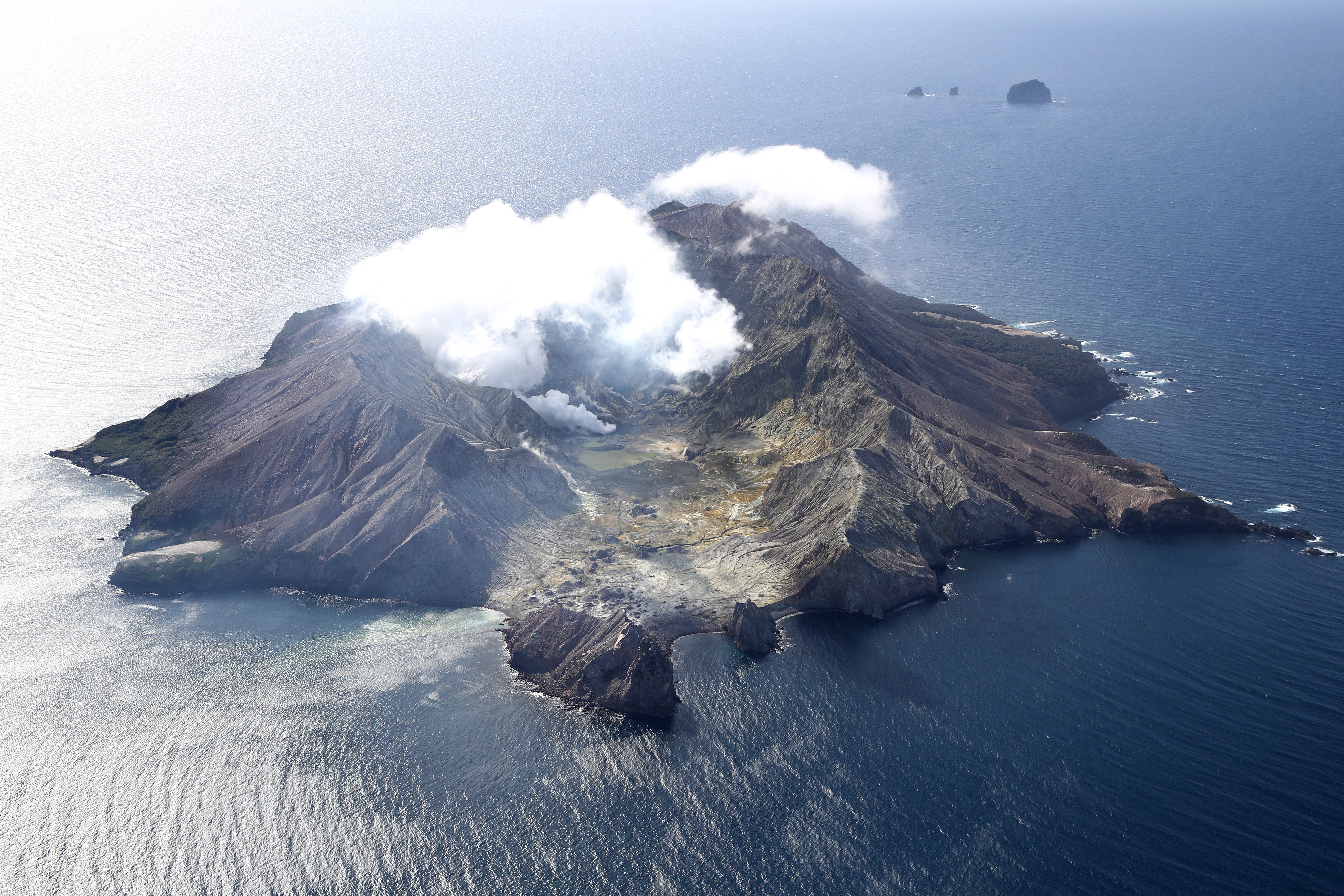 White Island is pictured on 8 December 2020 off the coast of Whakatane