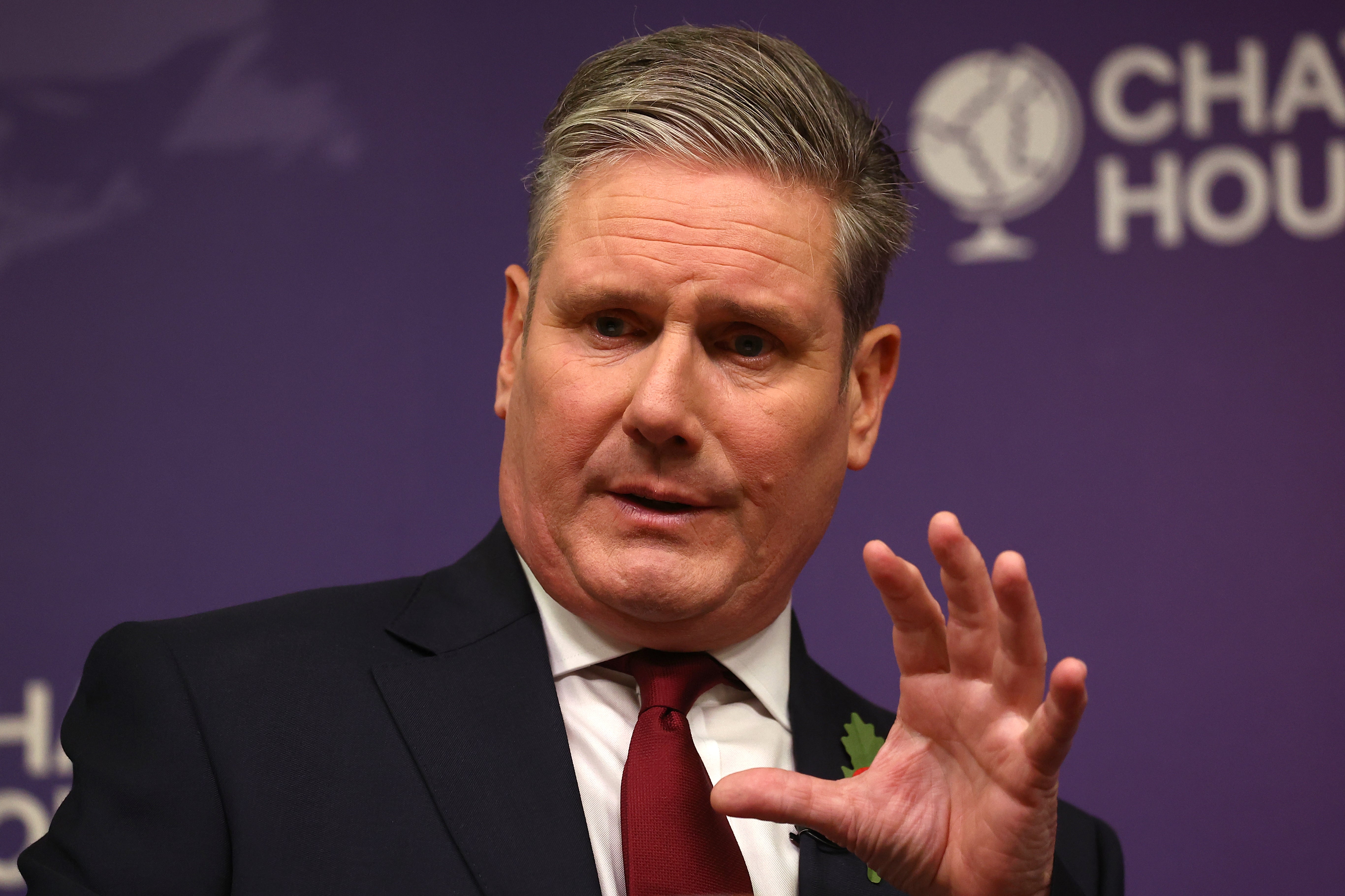 Labour Party leader Keir Starmer delivers his speech on Tuesday