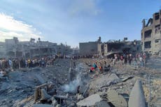 Israel-Hamas war – live: ‘Dozens killed’ in Gaza refugee camp blast as UN warns children face dying of thirst