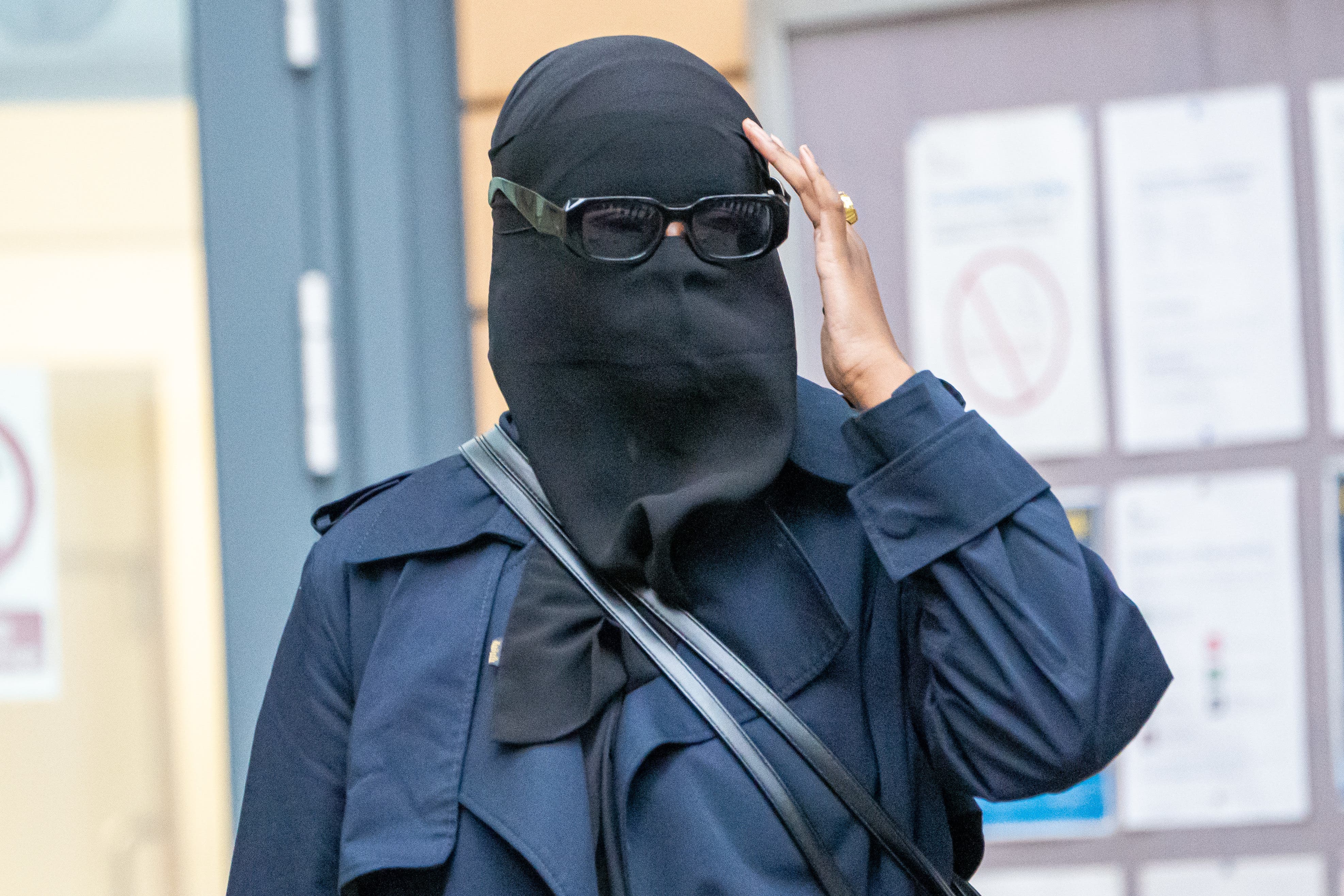 Black Lives Matter (BLM) organiser Xahra Saleem leaves Bristol Magistrates’ Court (Ben Birchall/PA)